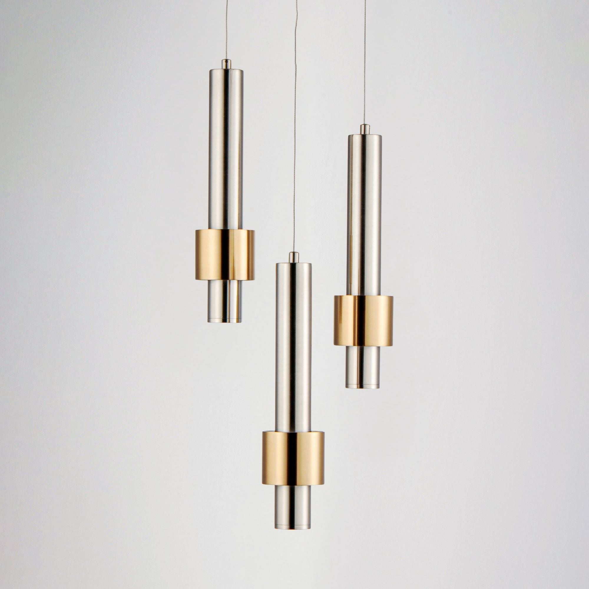 ET2 Lighting - Reveal 11" 3-Light LED Pendant, Satin Nickel & Satin Brass Finish | Bees Lighting