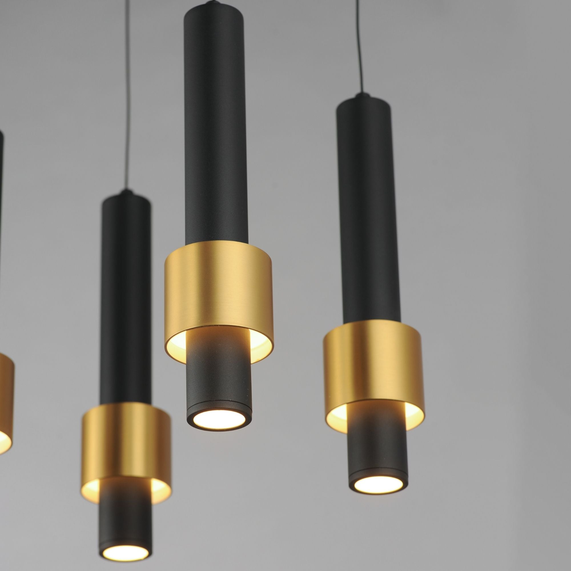 ET2 Lighting - Reveal 18" 7-Light LED Pendant, Black & Gold Finish | Bees Lighting