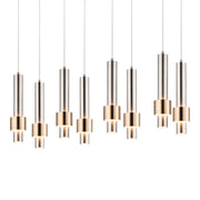 ET2 Lighting - Reveal 32" 8-Light Linear LED Pendant, Satin Nickel & Satin Brass Finish | Bees Lighting