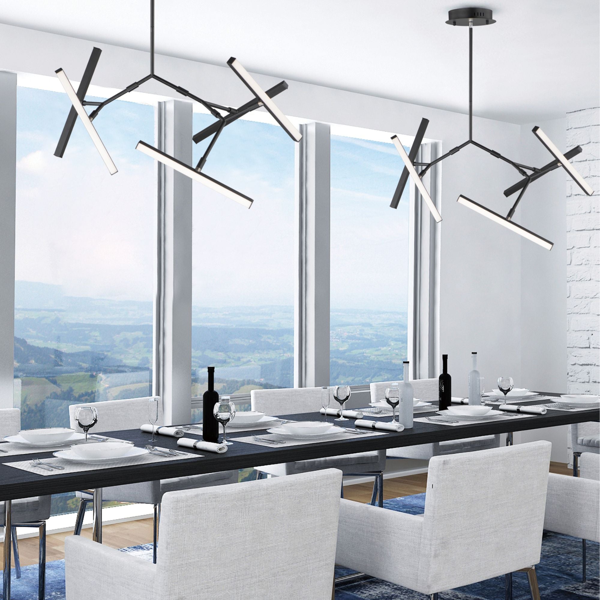 Robotica 37" 5-Light LED Pendant, Black Finish