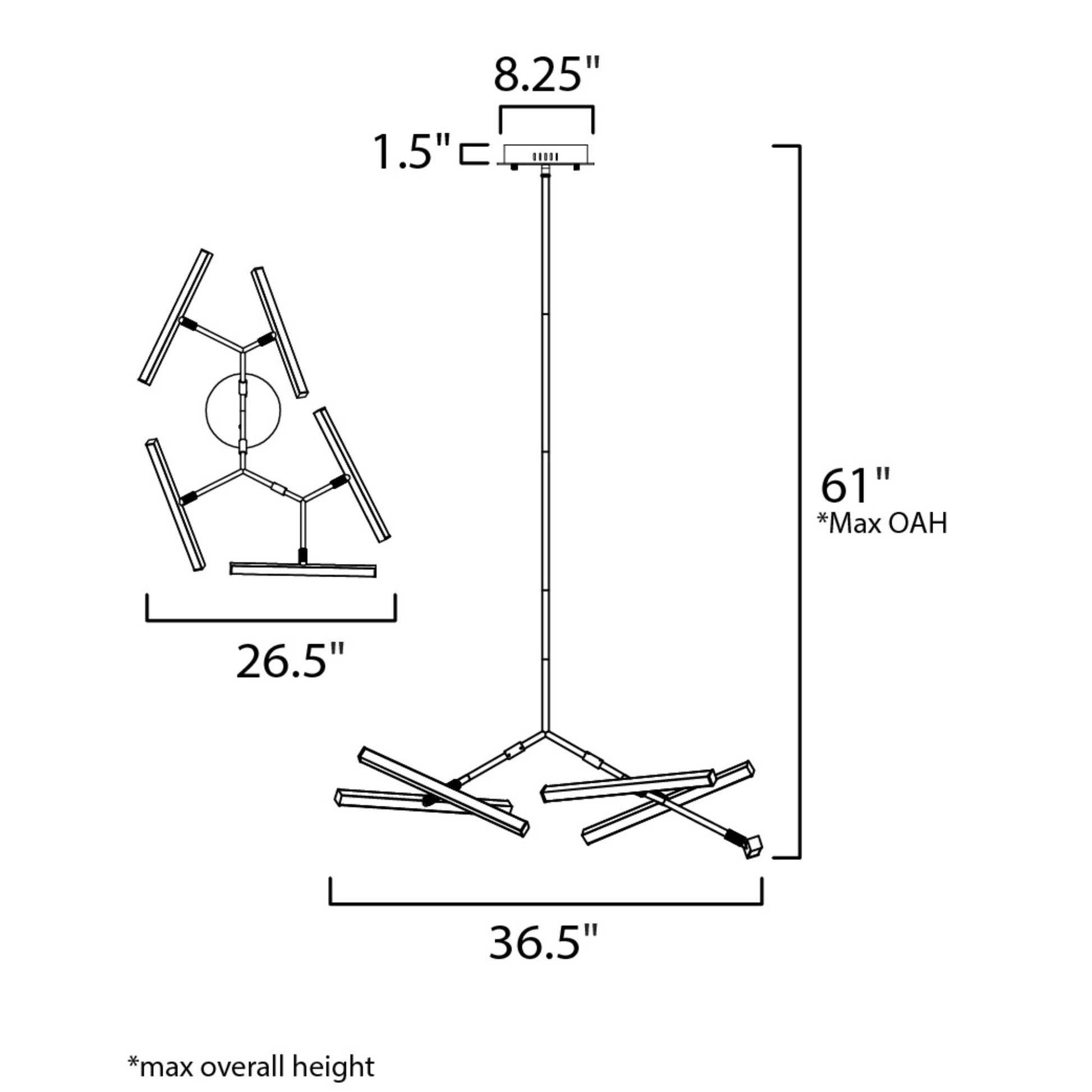 ET2 Lighting - Robotica 37" 5-Light LED Pendant, Black Finish | Bees Lighting