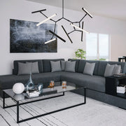 ET2 Lighting - Robotica 38" 8-Light LED Pendant, Black Finish | Bees Lighting