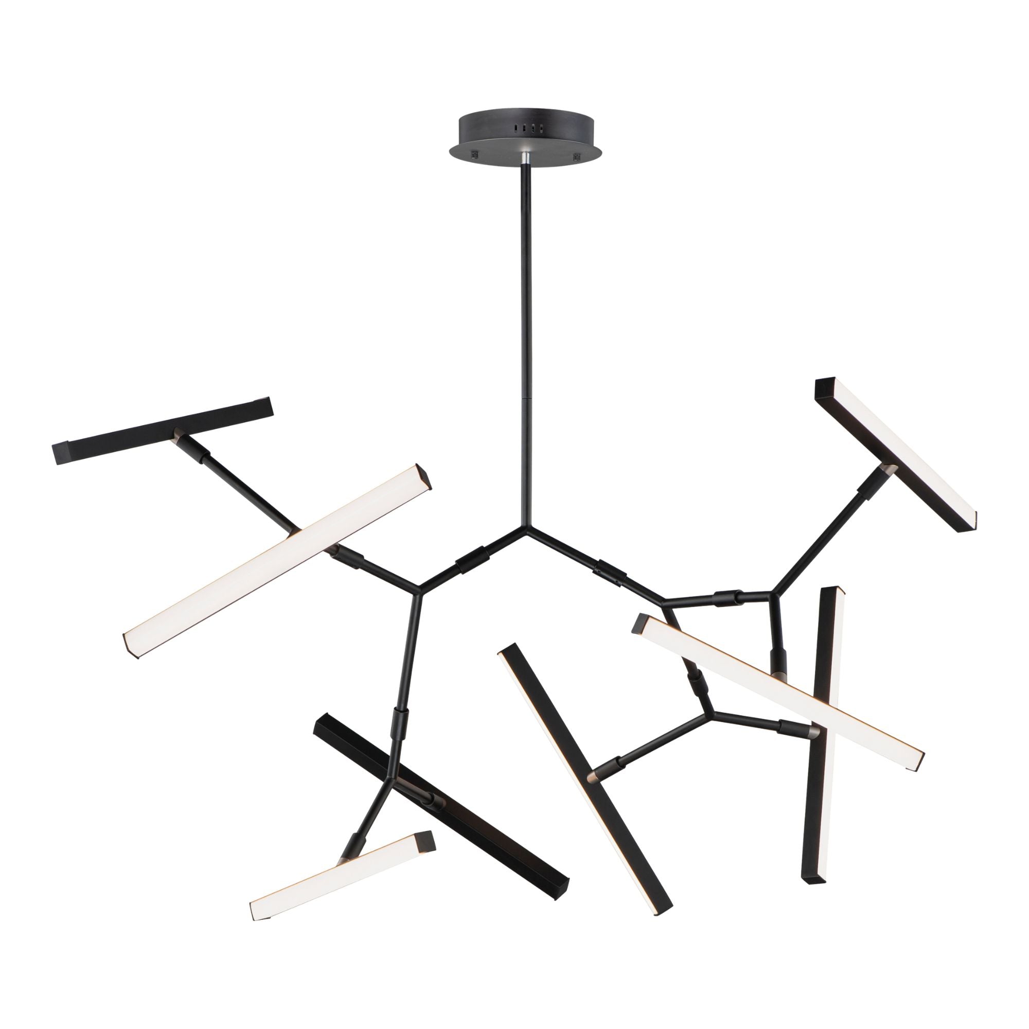 ET2 Lighting - Robotica 38" 8-Light LED Pendant, Black Finish | Bees Lighting