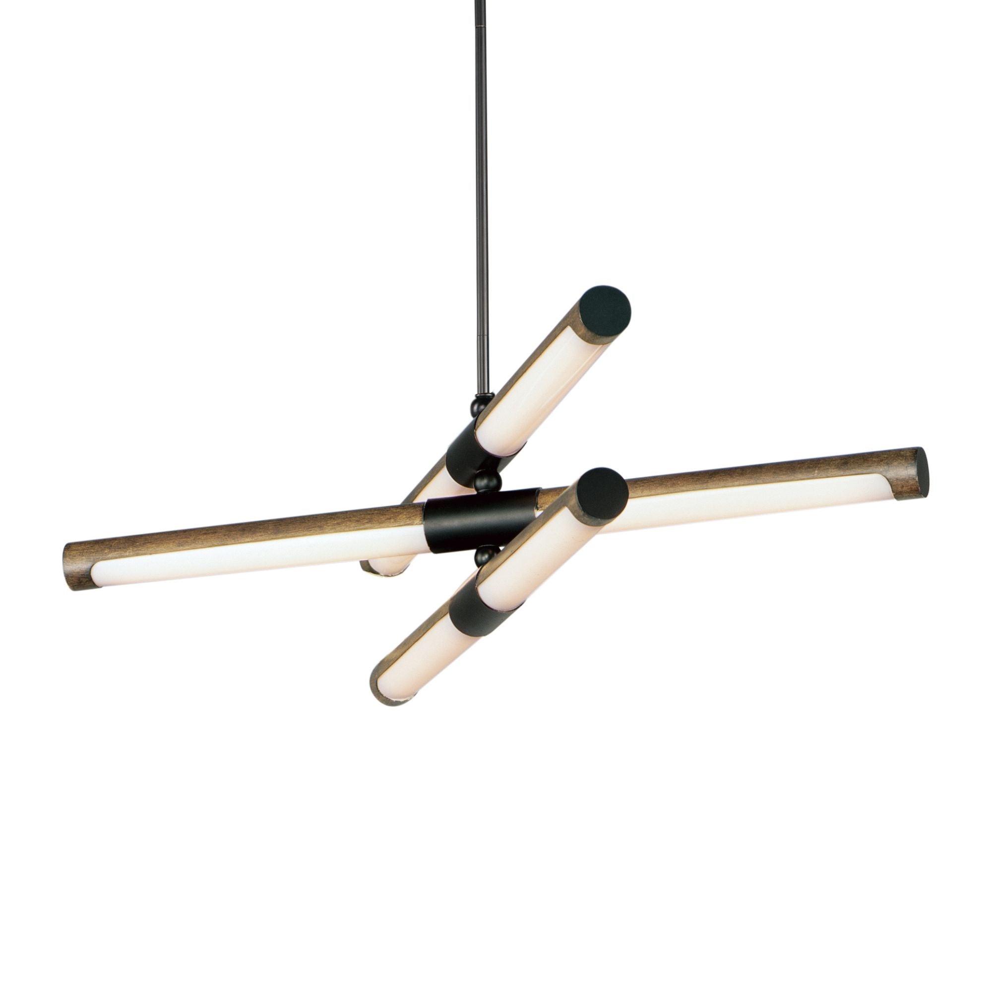 Rollo 28" LED Pendant, Antique Pecan & Black Finish