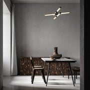 ET2 Lighting - Rollo 28" LED Pendant, Antique Pecan & Black Finish | Bees Lighting