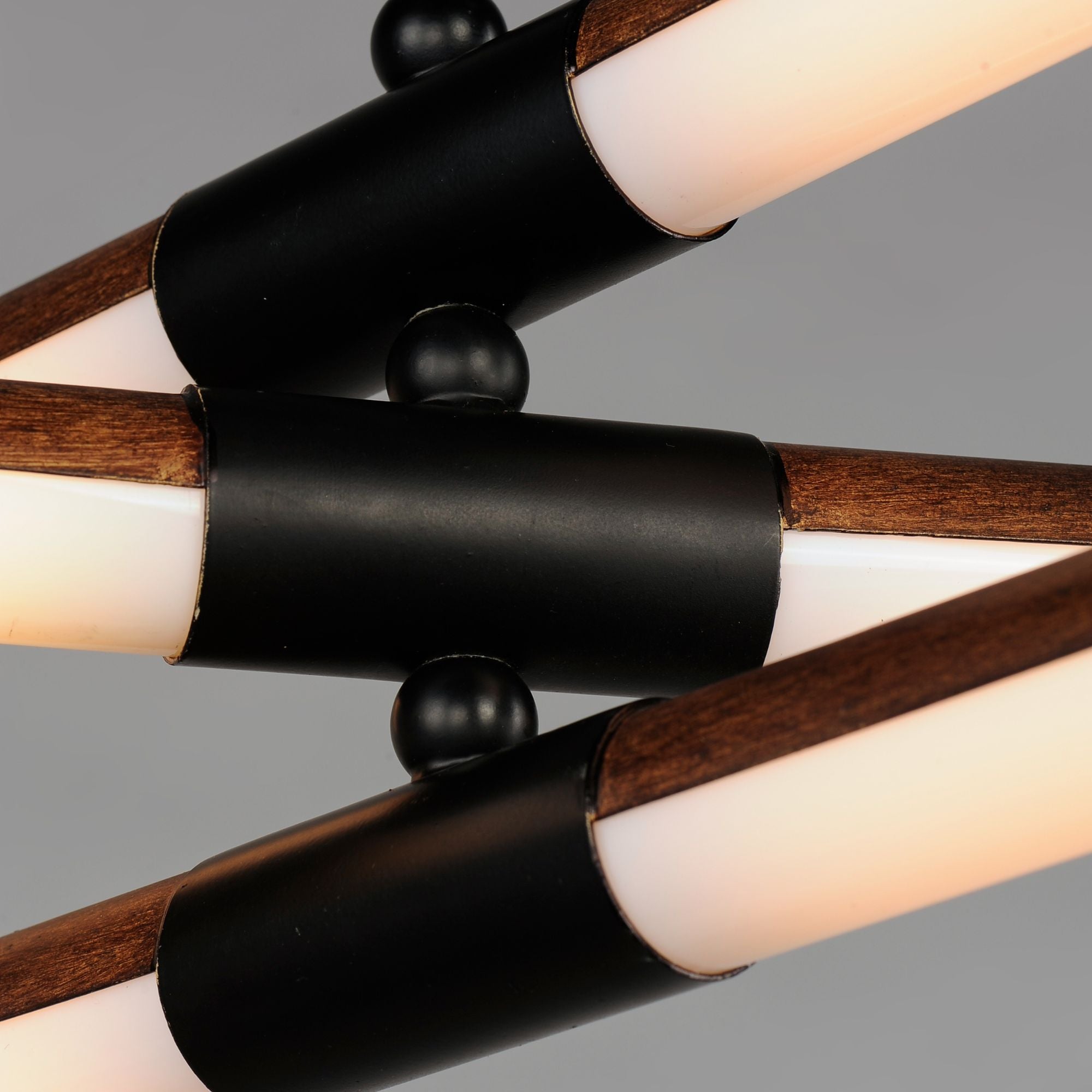 ET2 Lighting - Rollo 28" LED Pendant, Antique Pecan & Black Finish | Bees Lighting