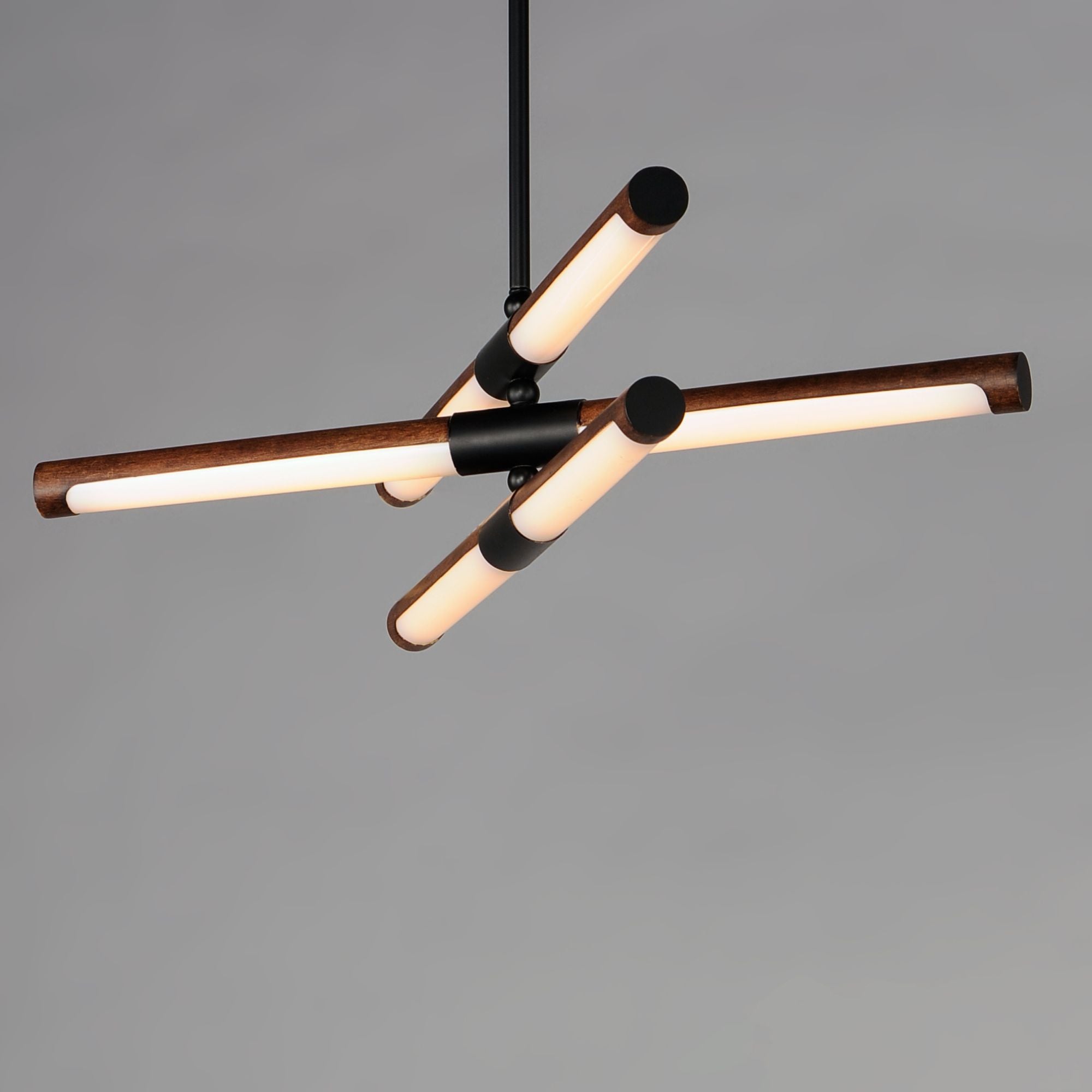 ET2 Lighting - Rollo 28" LED Pendant, Antique Pecan & Black Finish | Bees Lighting