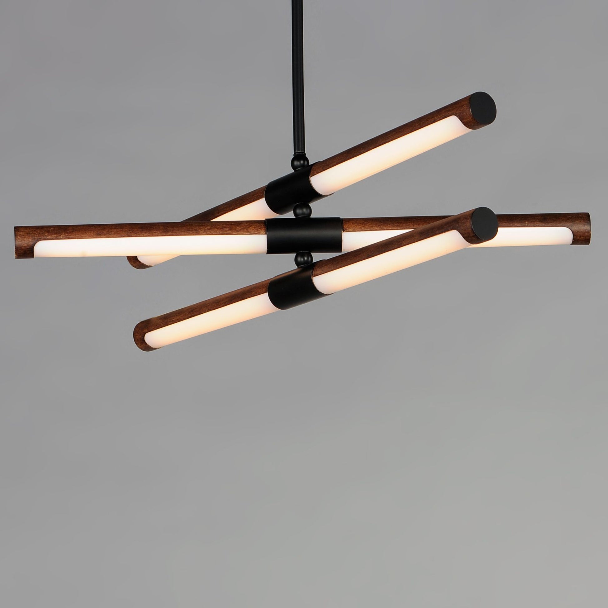 ET2 Lighting - Rollo 28" LED Pendant, Antique Pecan & Black Finish | Bees Lighting
