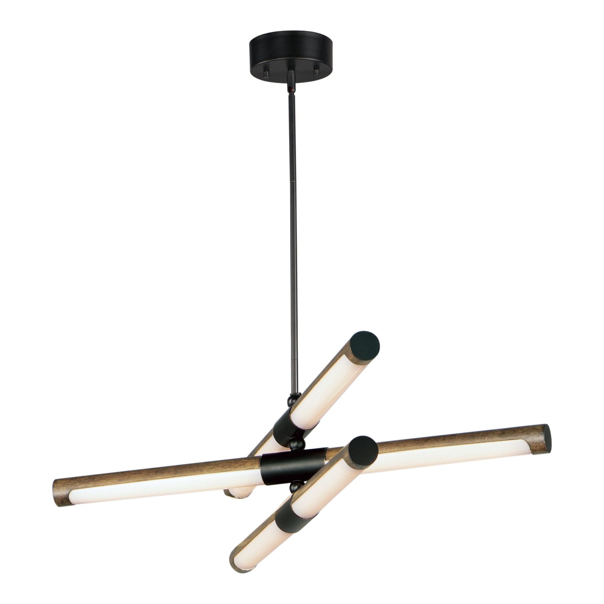 ET2 Lighting - Rollo 28" LED Pendant, Antique Pecan & Black Finish | Bees Lighting