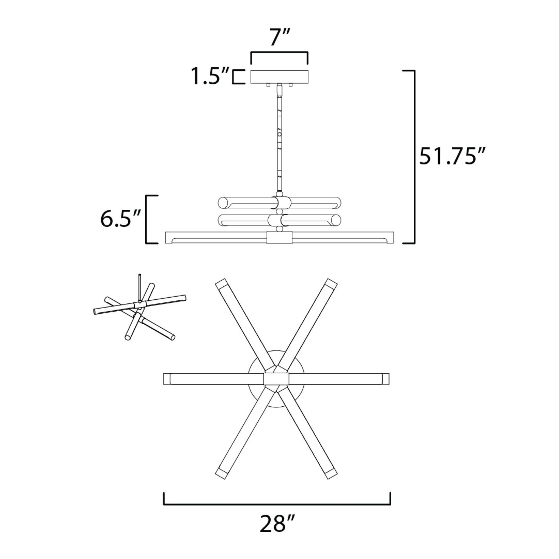 ET2 Lighting - Rollo 28" LED Pendant, Antique Pecan & Black Finish | Bees Lighting