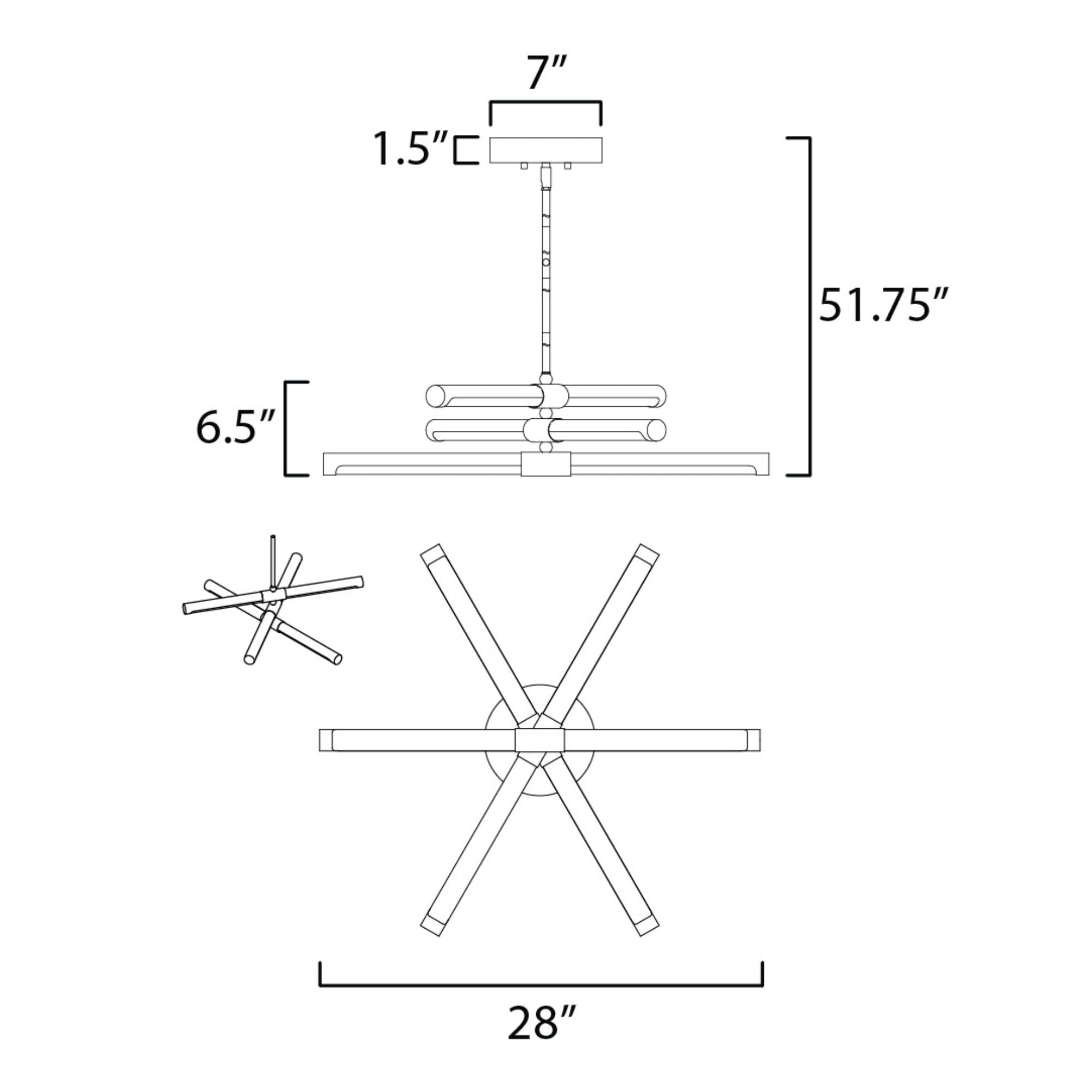 ET2 Lighting - Rollo 28" LED Pendant, Antique Pecan & Black Finish | Bees Lighting