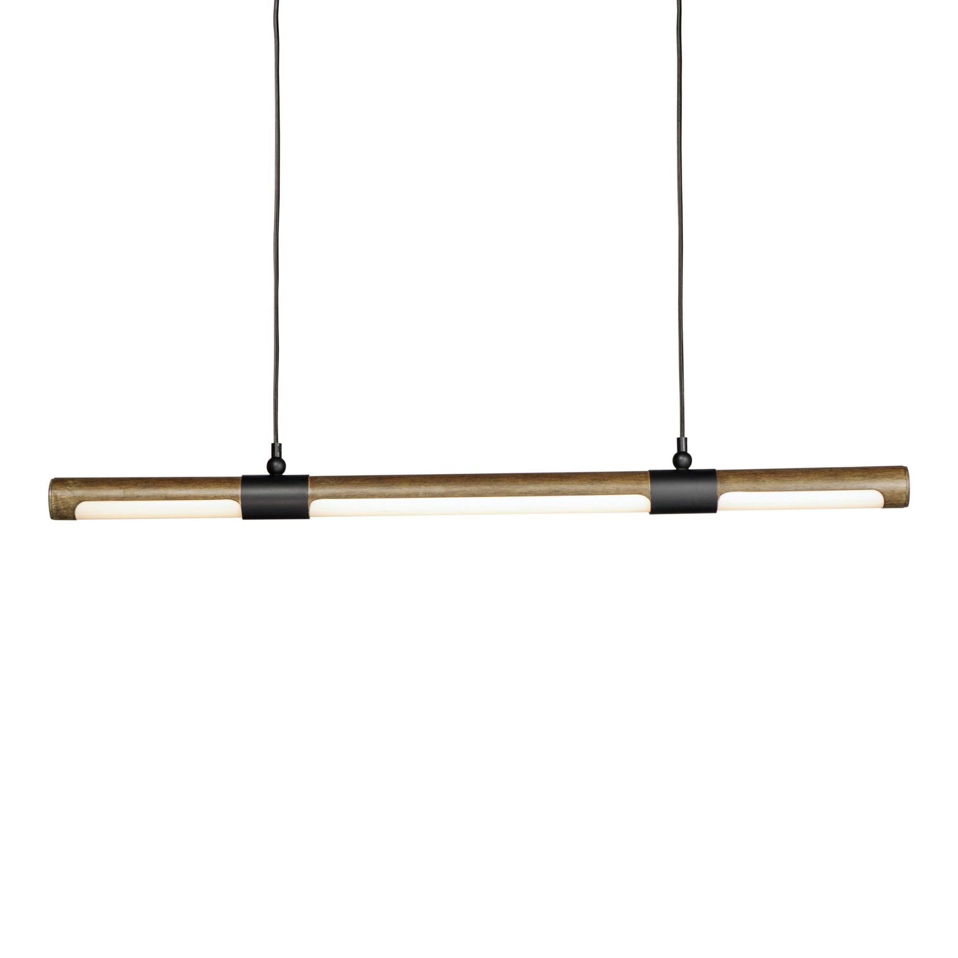 ET2 Lighting - Rollo 40" Linear LED Pendant, Antique Pecan & Black Finish | Bees Lighting