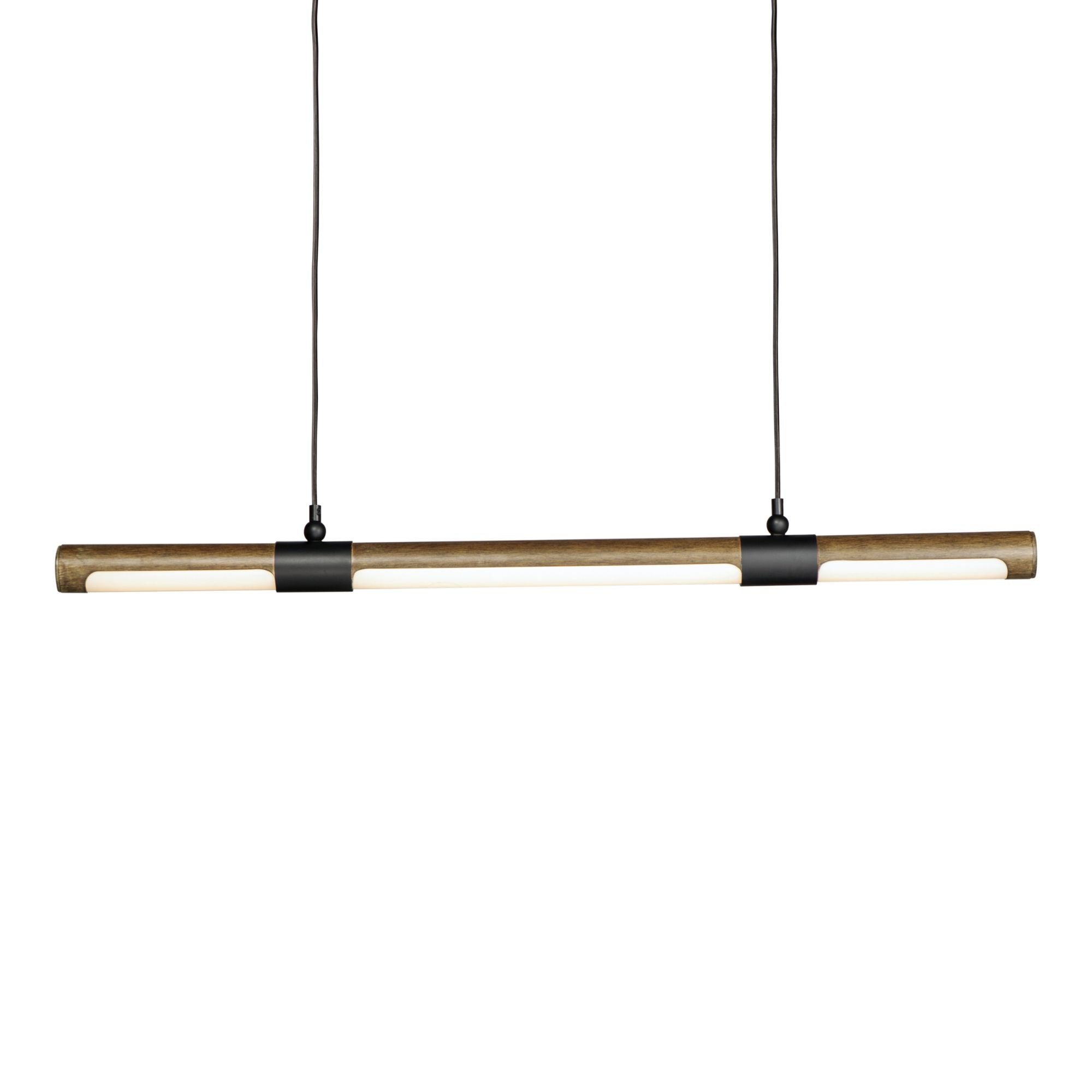 Rollo 40" Linear LED Pendant, Antique Pecan & Black Finish