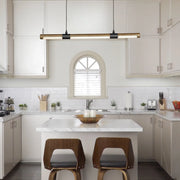ET2 Lighting - Rollo 40" Linear LED Pendant, Antique Pecan & Black Finish | Bees Lighting