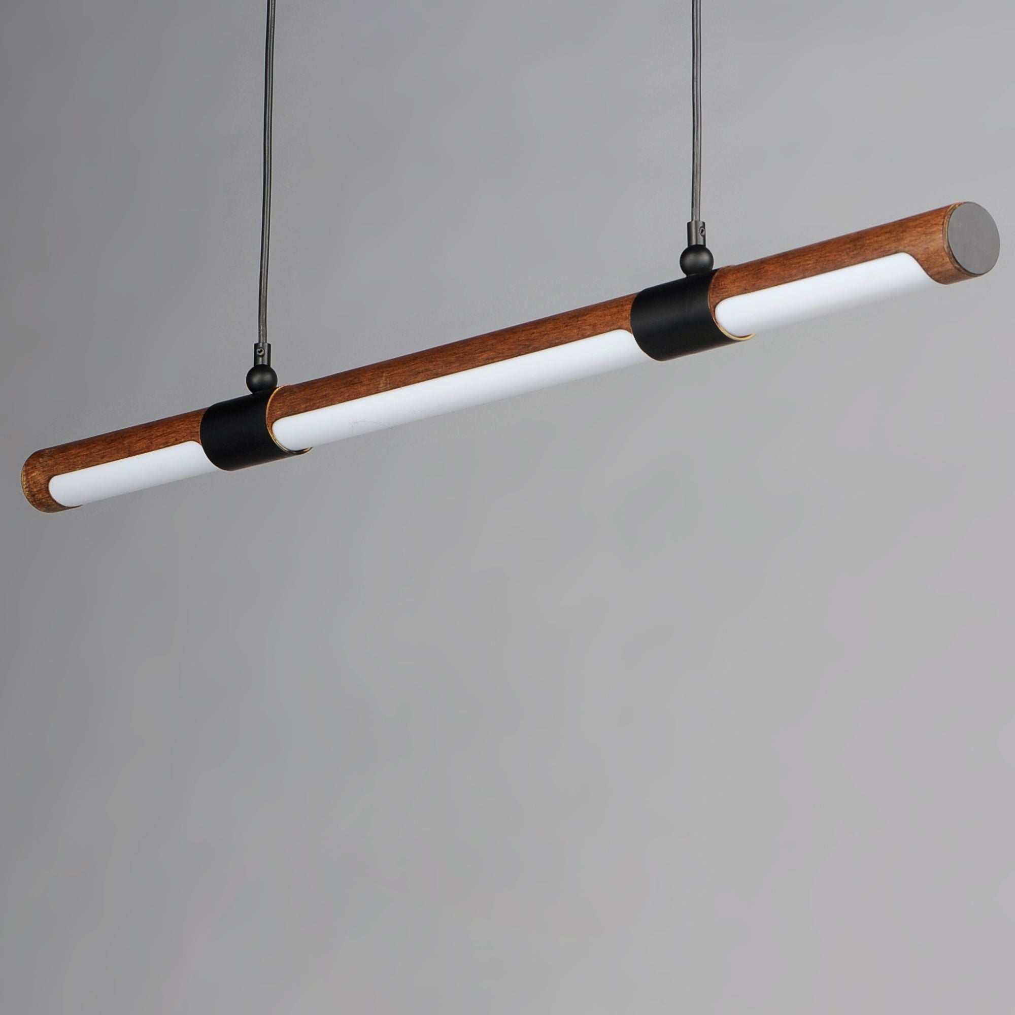 ET2 Lighting - Rollo 40" Linear LED Pendant, Antique Pecan & Black Finish | Bees Lighting