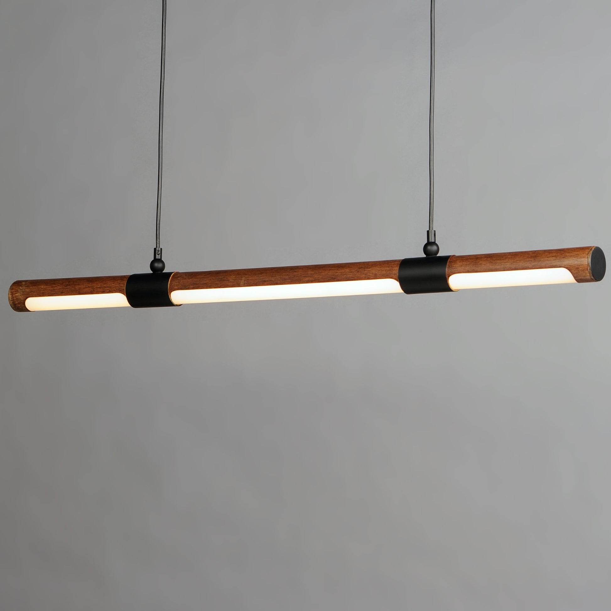 ET2 Lighting - Rollo 40" Linear LED Pendant, Antique Pecan & Black Finish | Bees Lighting