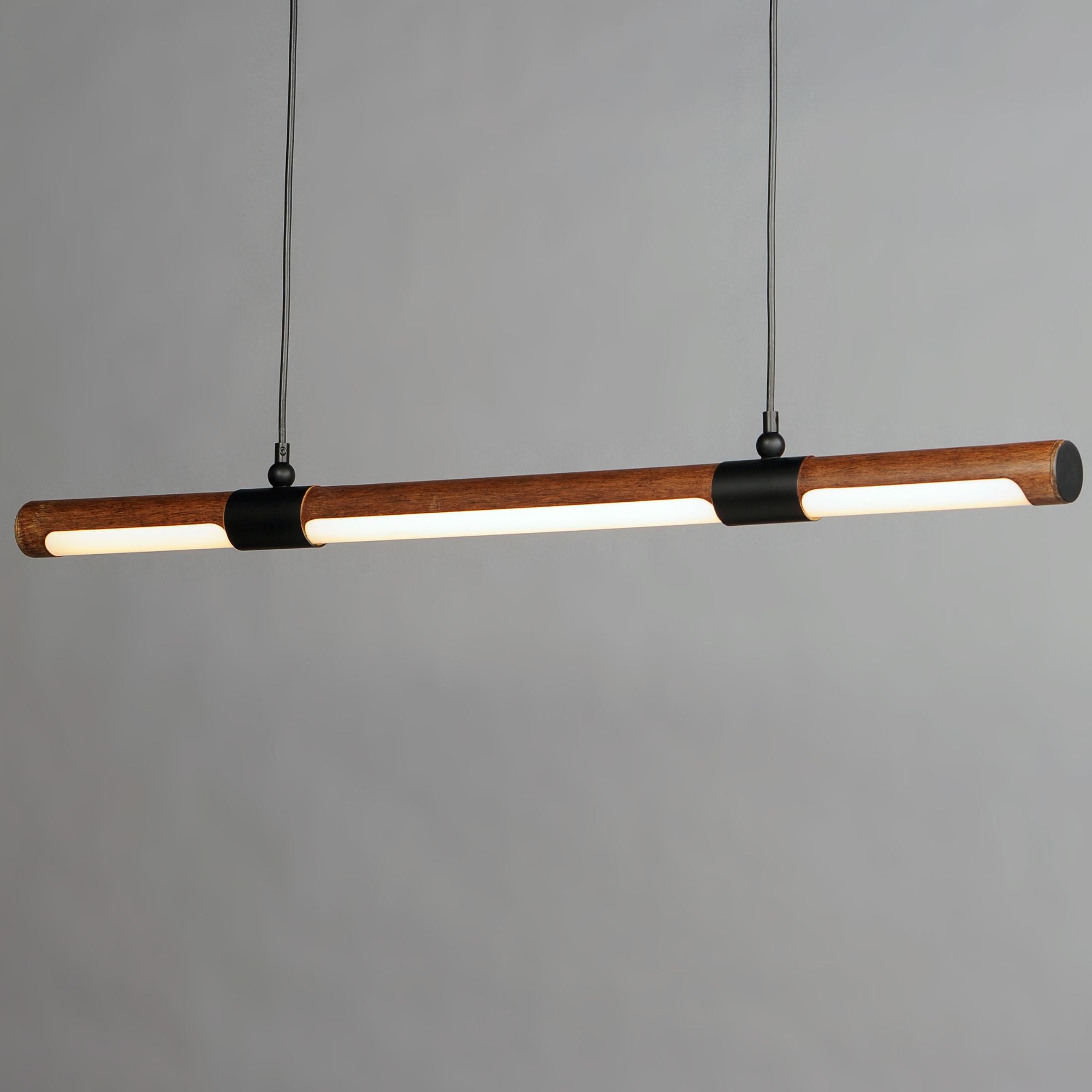 ET2 Lighting - Rollo 40" Linear LED Pendant, Antique Pecan & Black Finish | Bees Lighting
