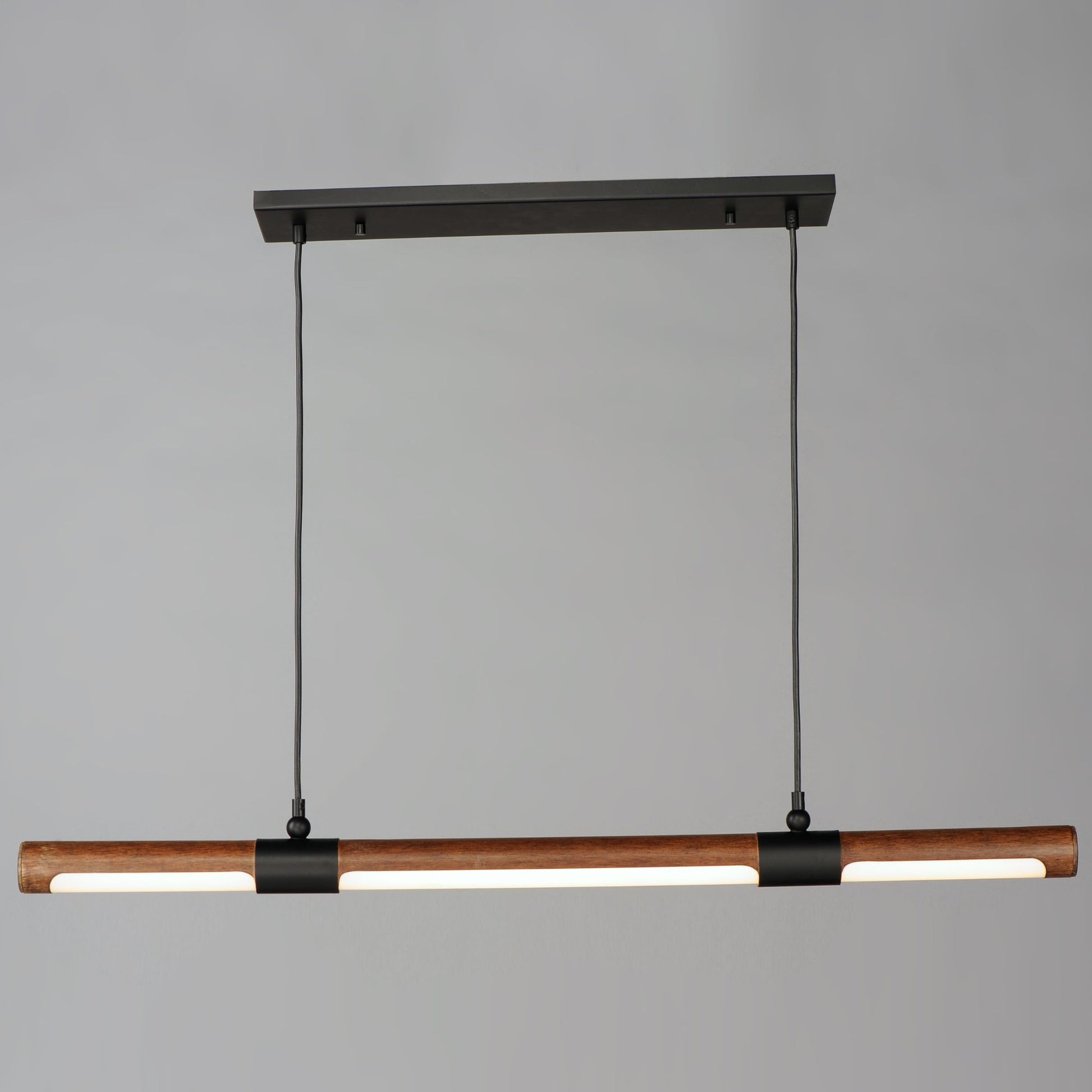 ET2 Lighting - Rollo 40" Linear LED Pendant, Antique Pecan & Black Finish | Bees Lighting