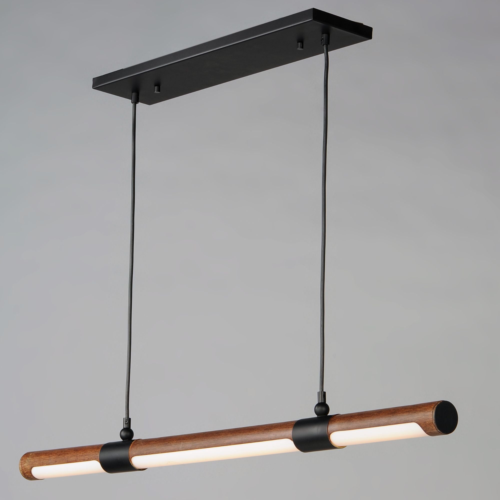 ET2 Lighting - Rollo 40" Linear LED Pendant, Antique Pecan & Black Finish | Bees Lighting