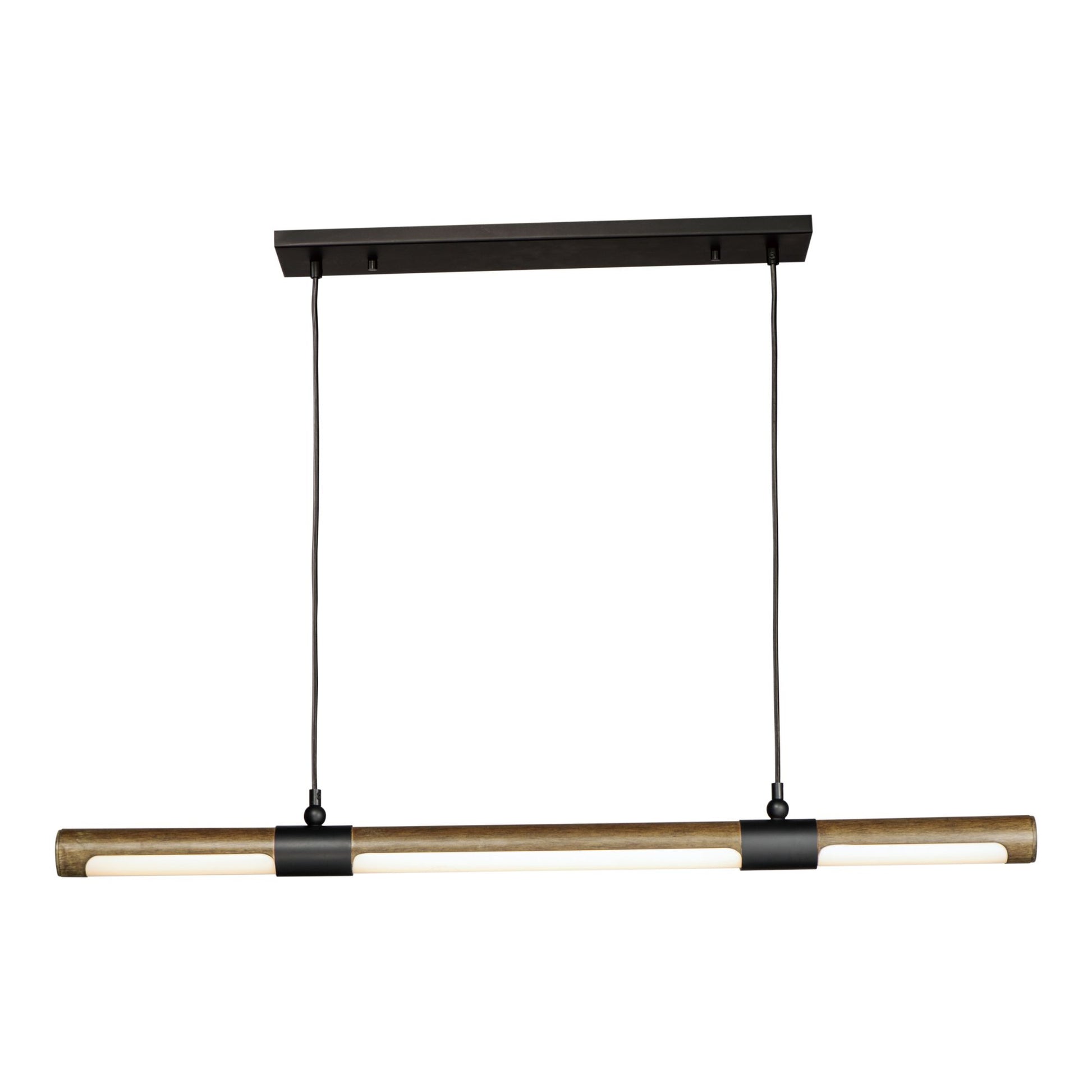 ET2 Lighting - Rollo 40" Linear LED Pendant, Antique Pecan & Black Finish | Bees Lighting