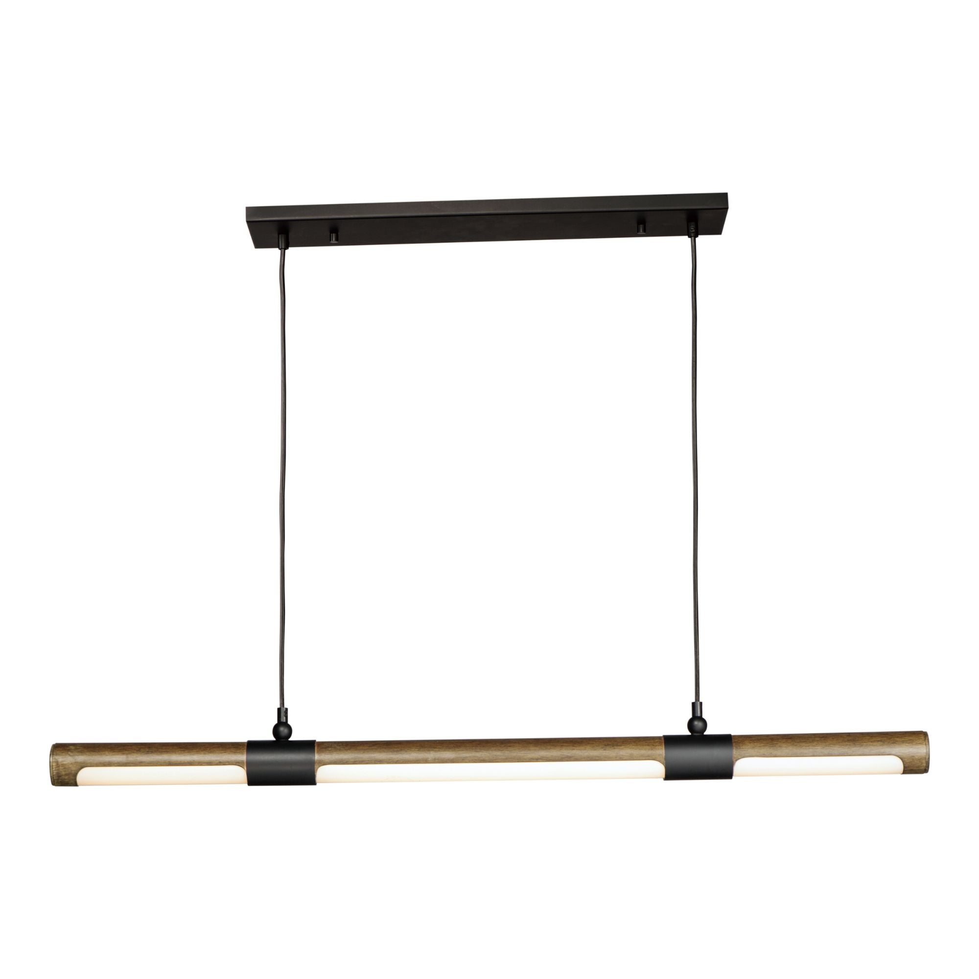 ET2 Lighting - Rollo 40" Linear LED Pendant, Antique Pecan & Black Finish | Bees Lighting