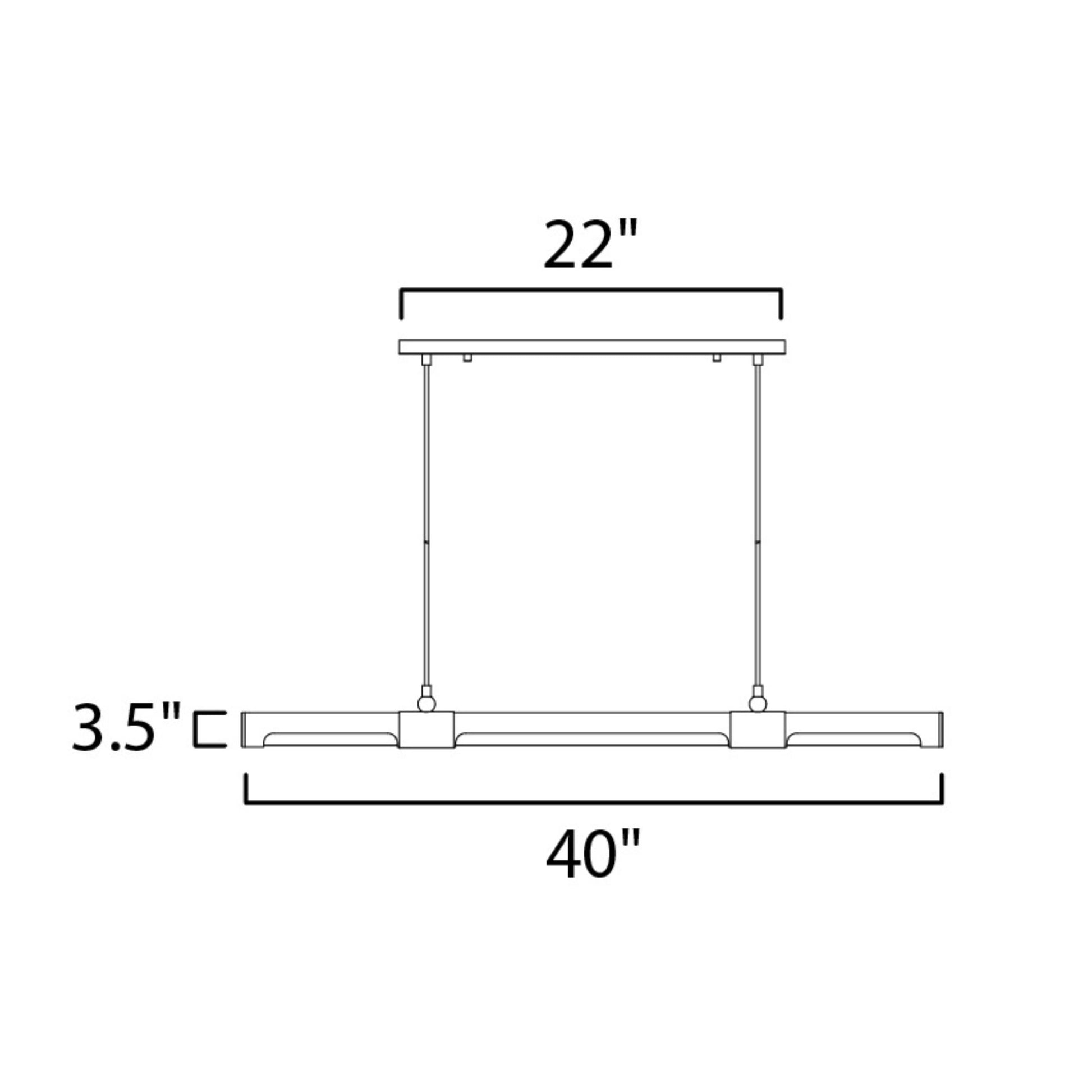 ET2 Lighting - Rollo 40" Linear LED Pendant, Antique Pecan & Black Finish | Bees Lighting
