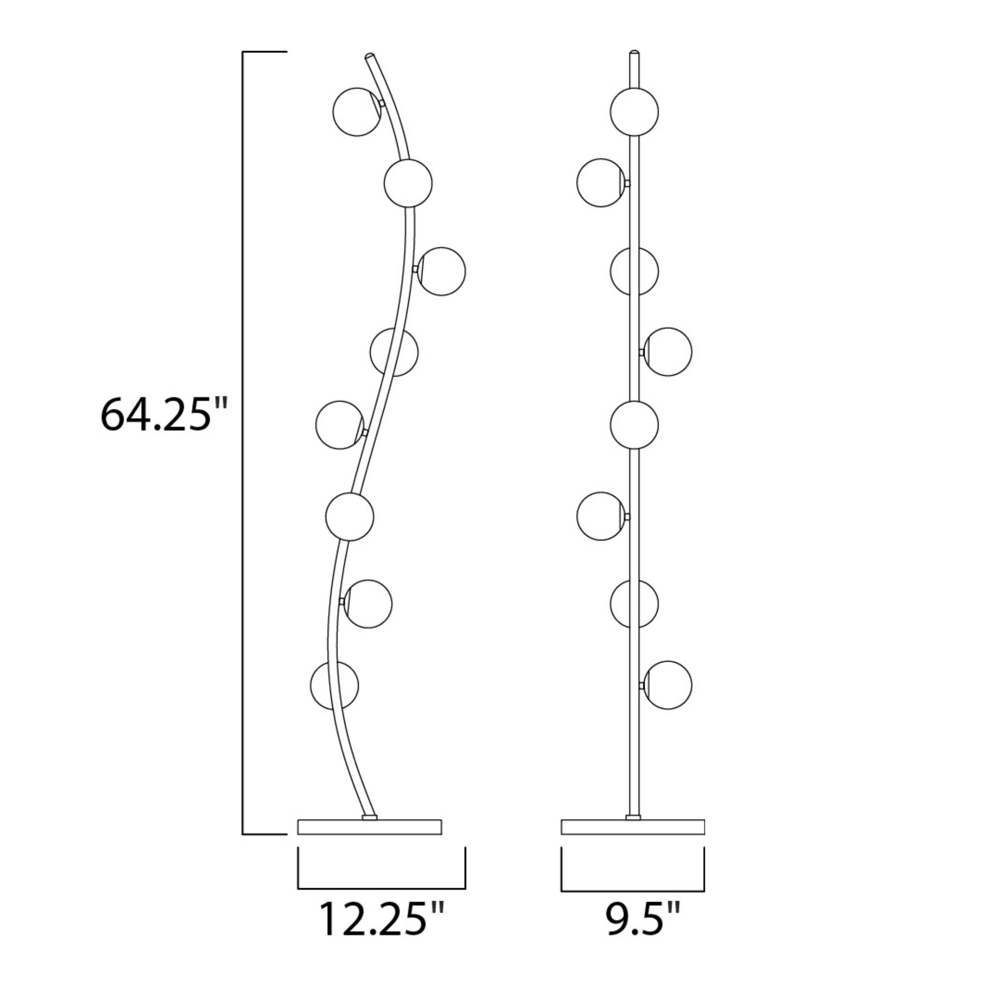 ET2 Lighting - Rover LED Floor Lamp, Metallic Gold Finish | Bees Lighting