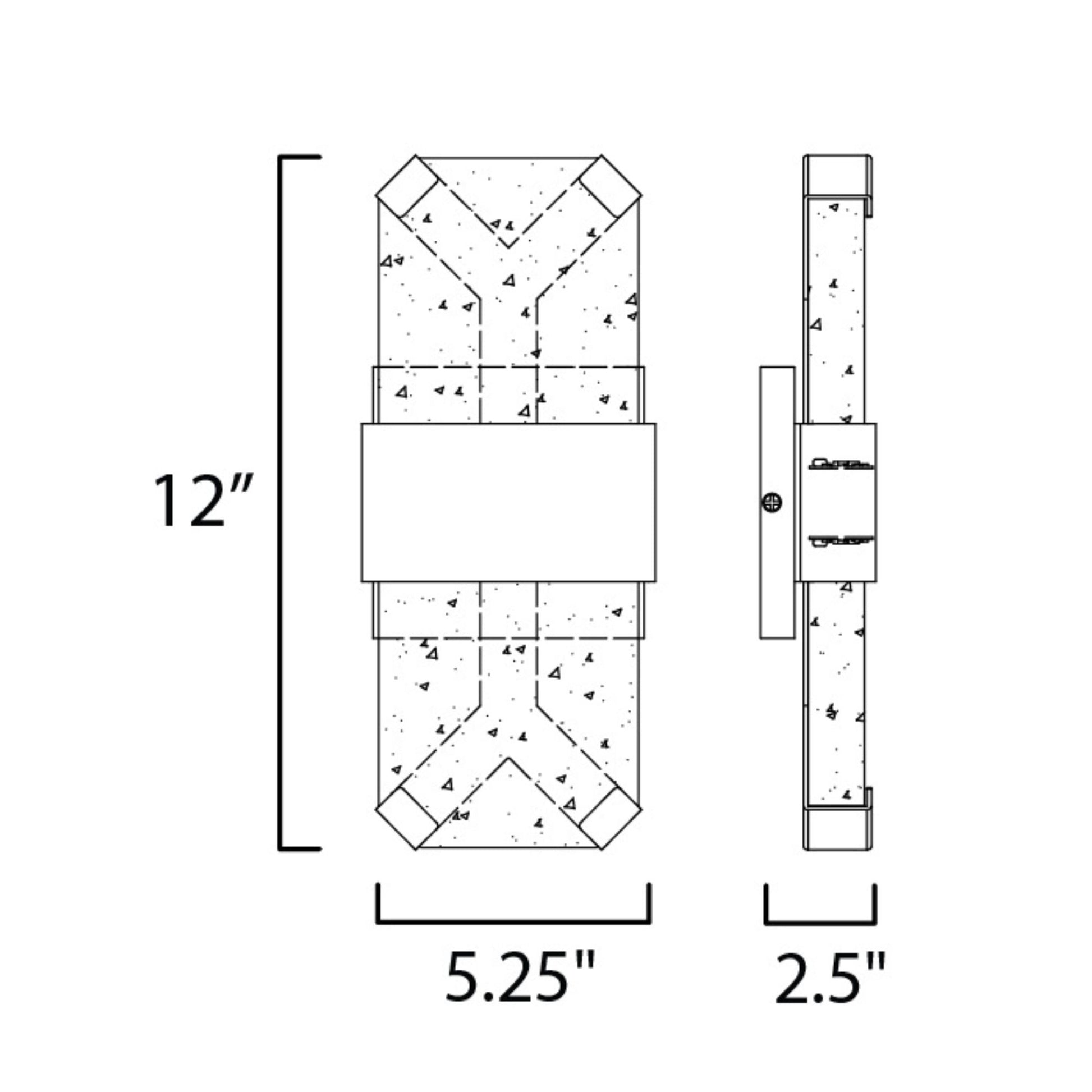 ET2 Lighting - Rune 12" Small LED Outdoor Wall Sconce, Black Finish | Bees Lighting