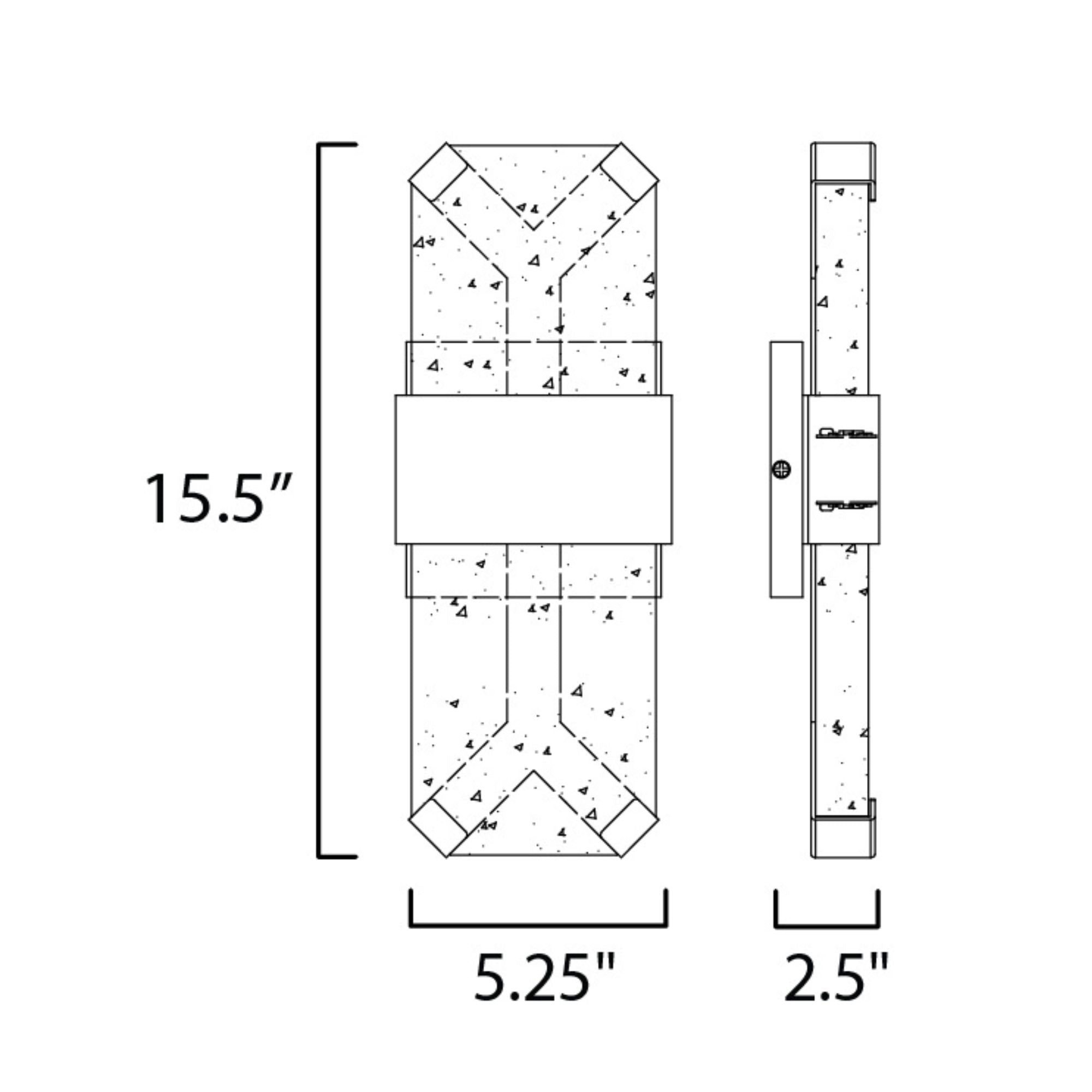 ET2 Lighting - Rune 16" Medium LED Outdoor Wall Sconce, Black Finish | Bees Lighting