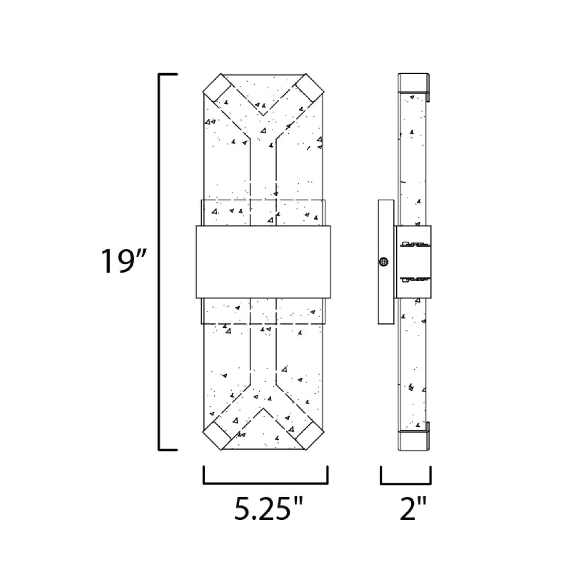 ET2 Lighting - Rune 19" Large LED Outdoor Wall Sconce, Black Finish | Bees Lighting