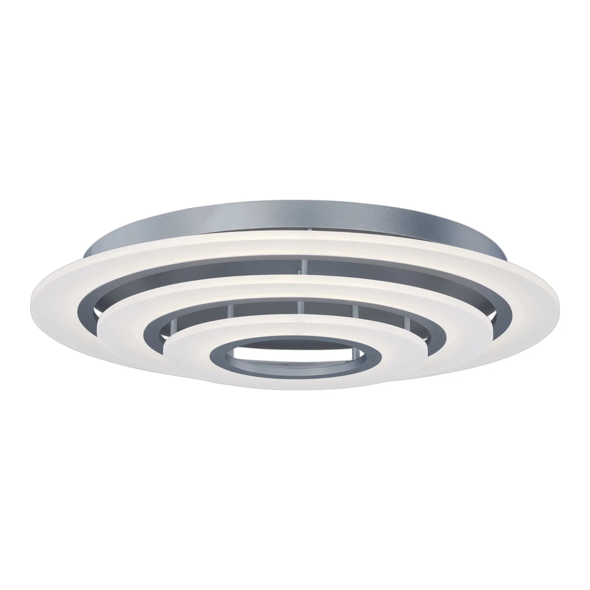 ET2 Lighting - Saturn II 32" 3-Light LED Flush Mount, Matte Silver Finish | Bees Lighting