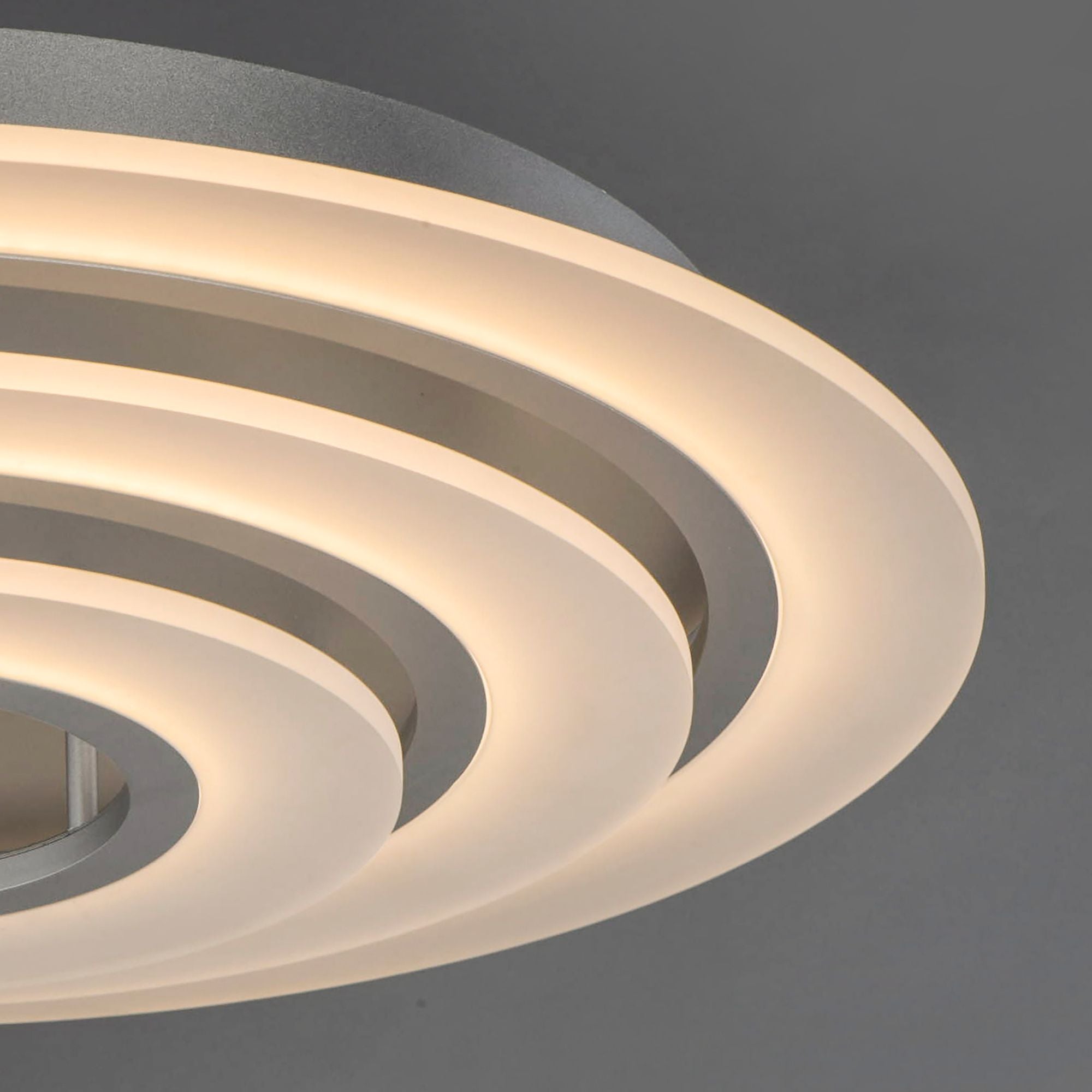 Saturn II 32" 3-Light LED Flush Mount, Matte Silver Finish