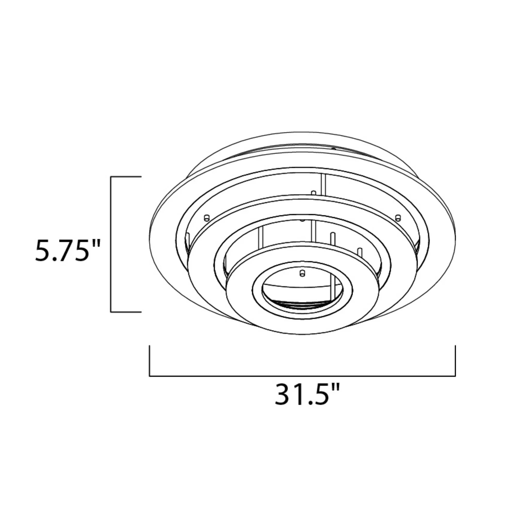ET2 Lighting - Saturn II 32" 3-Light LED Flush Mount, Matte Silver Finish | Bees Lighting