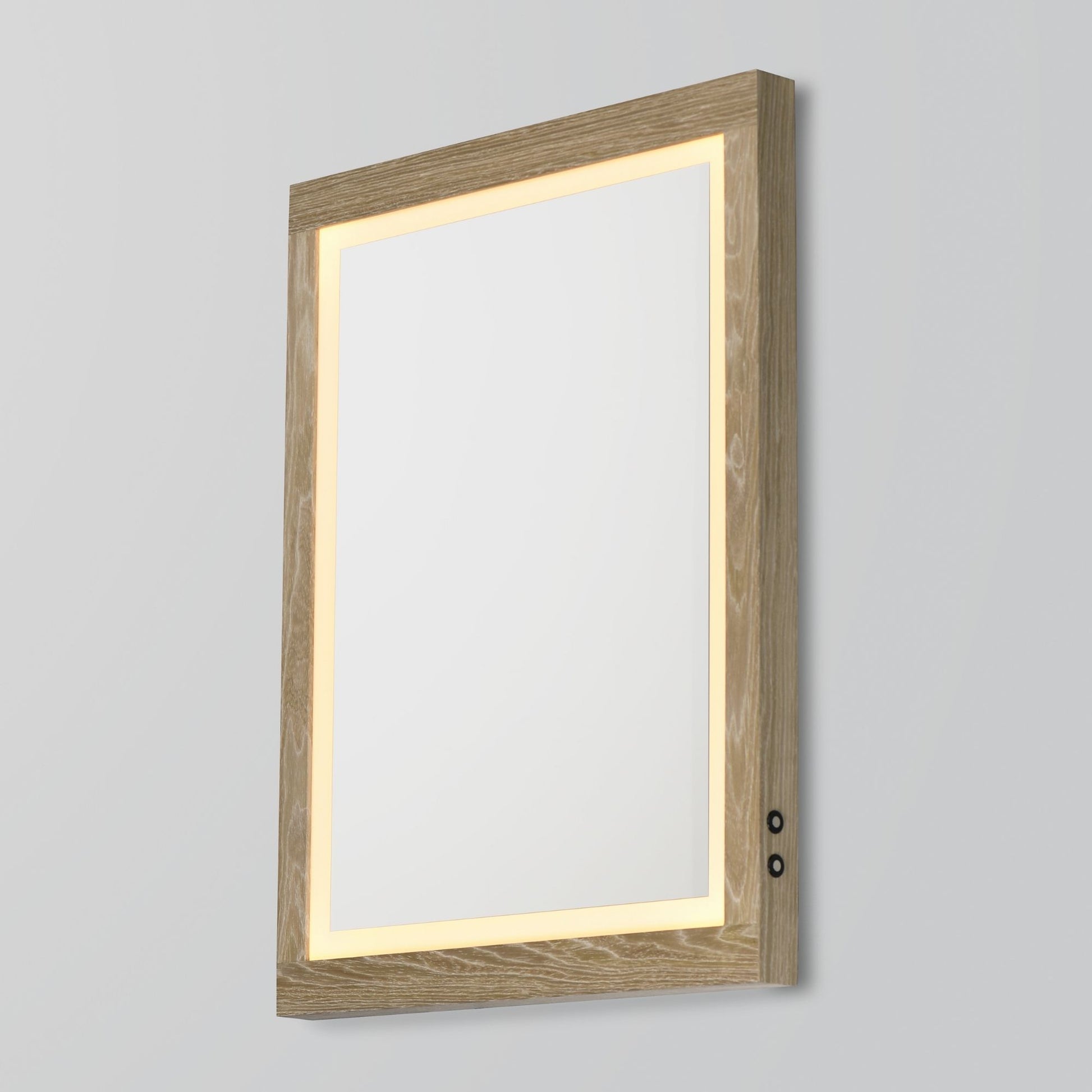 ET2 Lighting - Sawyer 24" x 32" Oak Framed LED Mirror | Bees Lighting