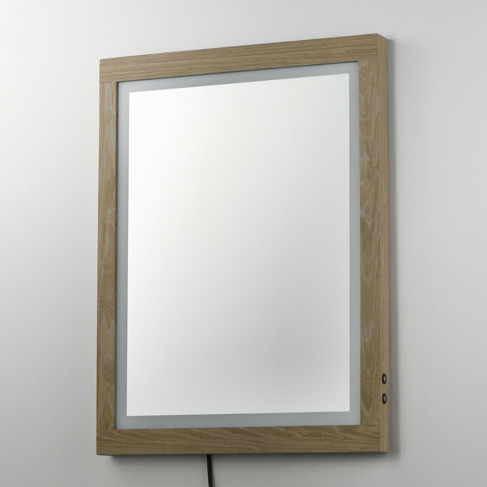 ET2 Lighting - Sawyer 24" x 32" Oak Framed LED Mirror | Bees Lighting
