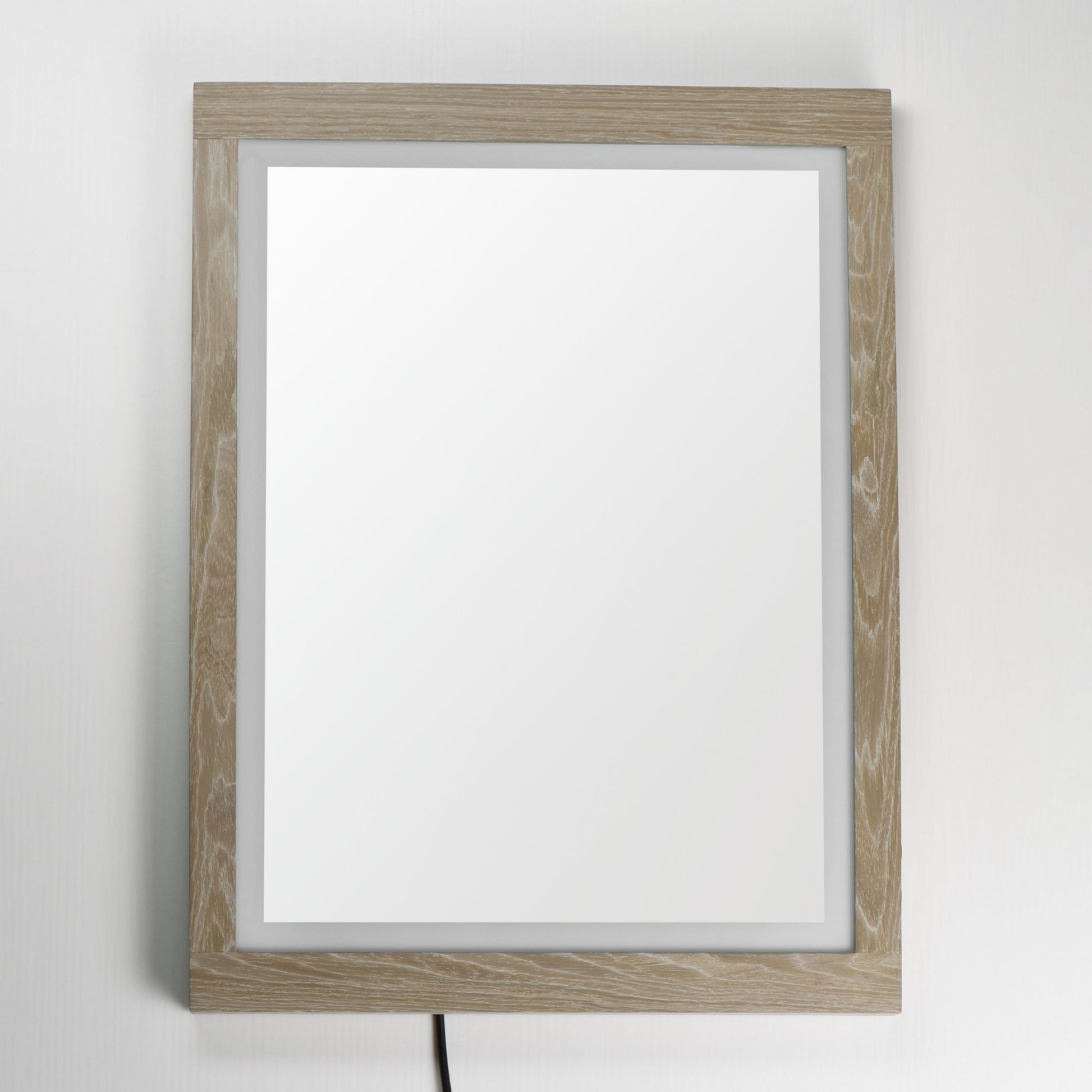 ET2 Lighting - Sawyer 24" x 32" Oak Framed LED Mirror | Bees Lighting