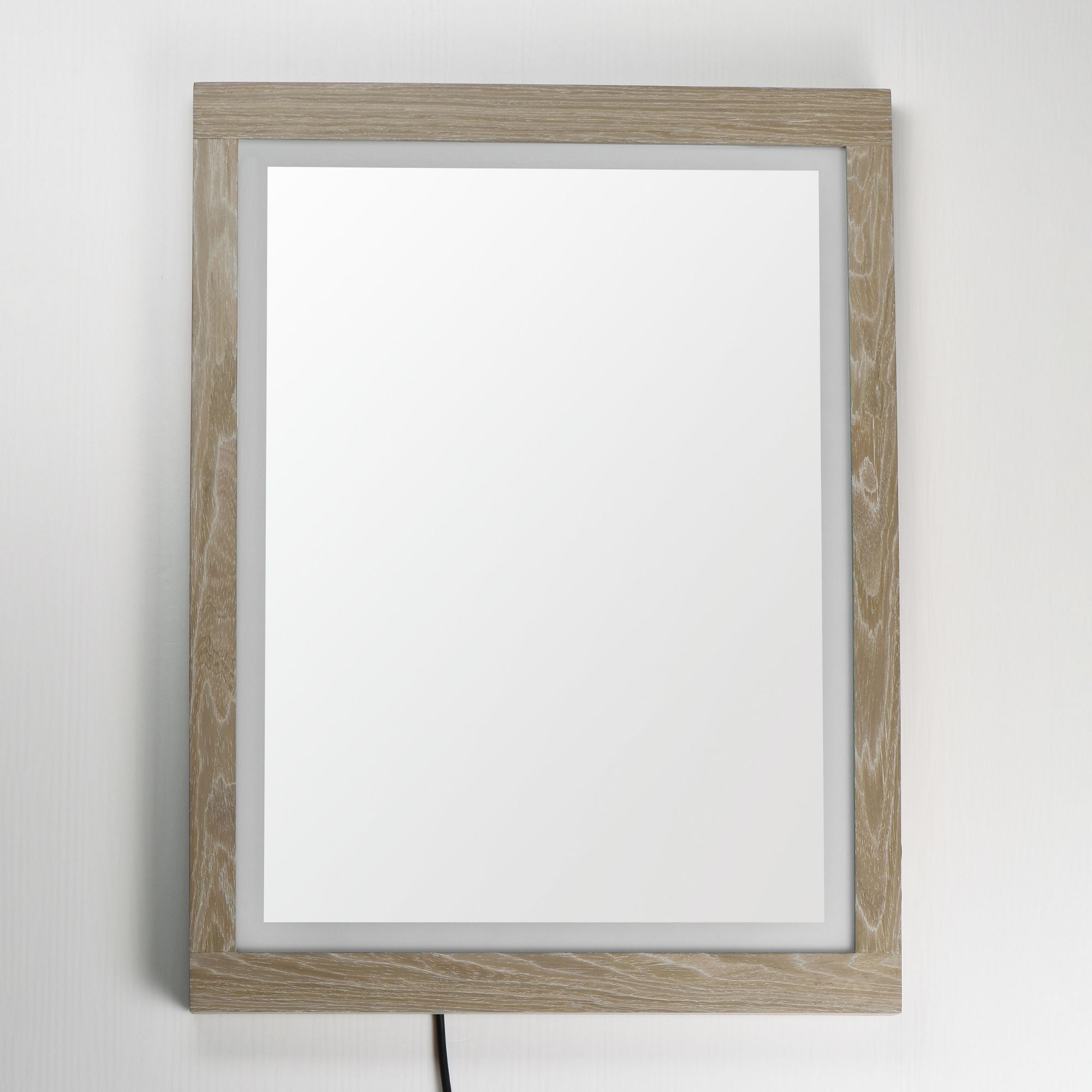 ET2 Lighting - Sawyer 24" x 32" Oak Framed LED Mirror | Bees Lighting