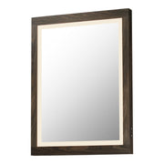 ET2 Lighting - Sawyer 24" x 32" Walnut Framed LED Mirror | Bees Lighting