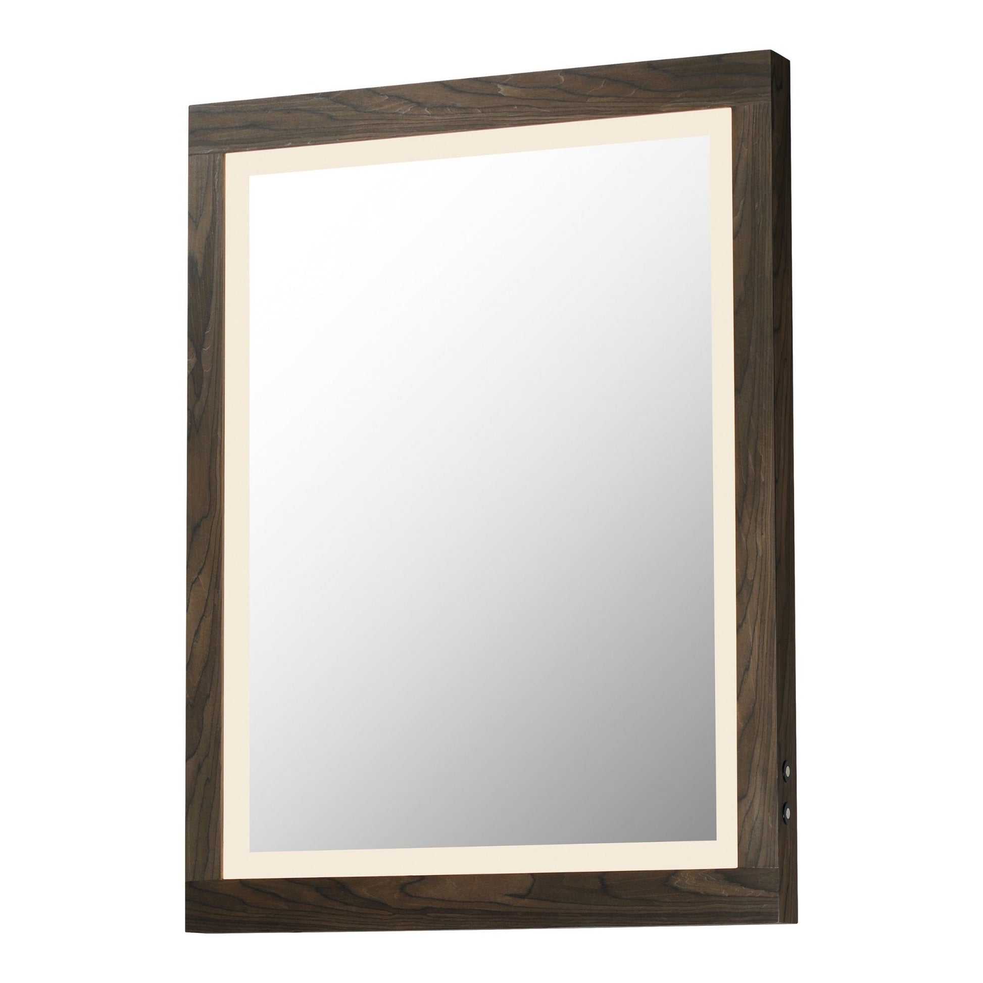 ET2 Lighting - Sawyer 24" x 32" Walnut Framed LED Mirror | Bees Lighting