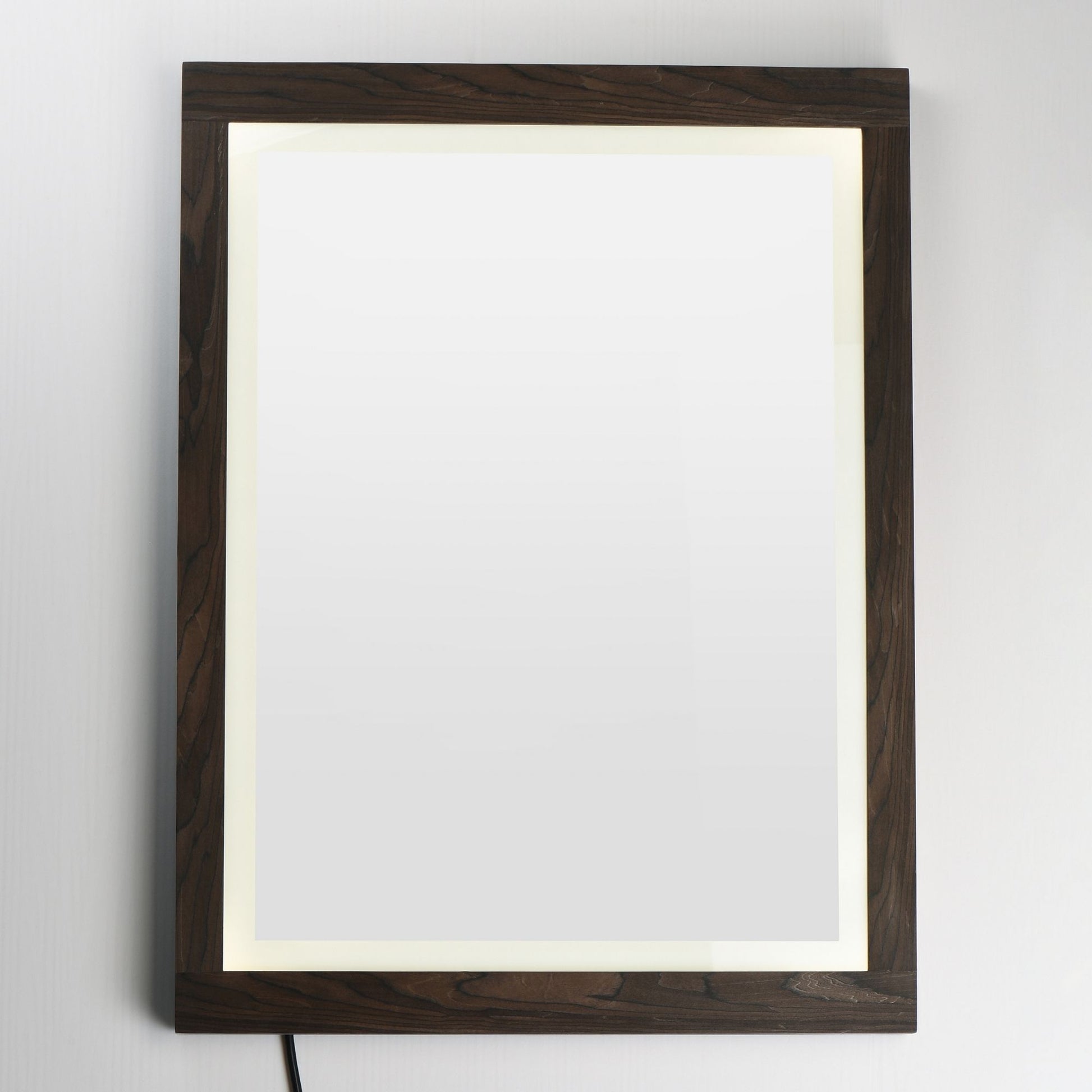 ET2 Lighting - Sawyer 24" x 32" Walnut Framed LED Mirror | Bees Lighting