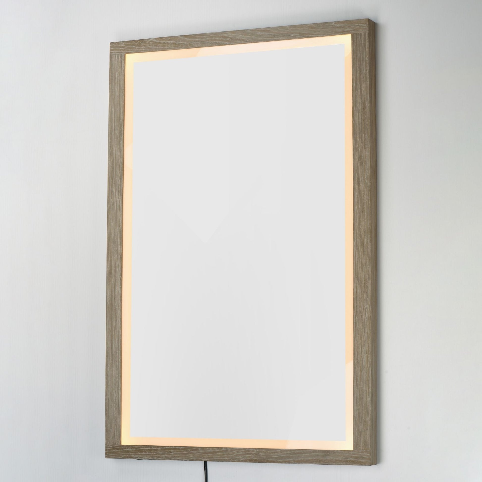 ET2 Lighting - Sawyer 48" x 32" Oak Framed LED Mirror | Bees Lighting