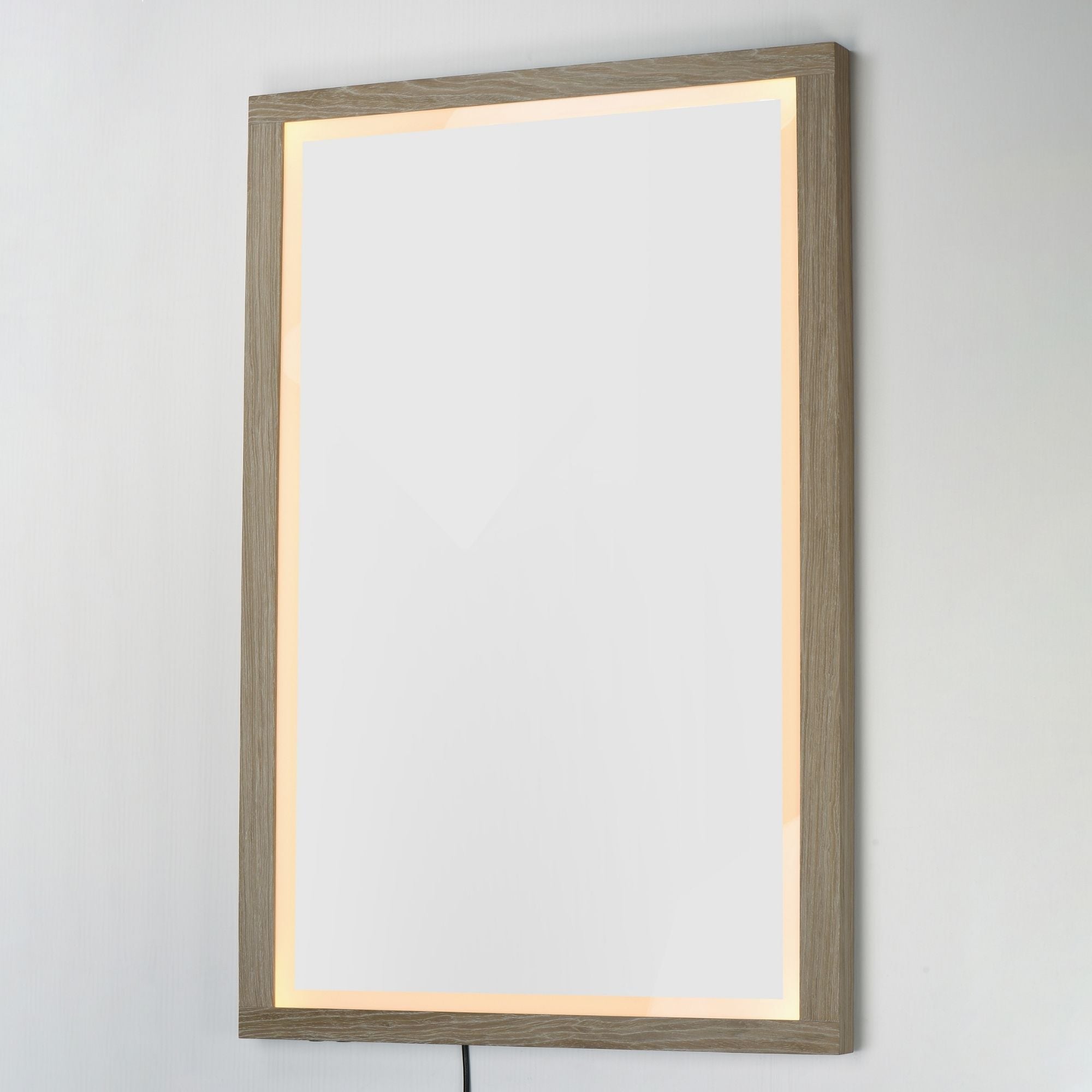 ET2 Lighting - Sawyer 48" x 32" Oak Framed LED Mirror | Bees Lighting
