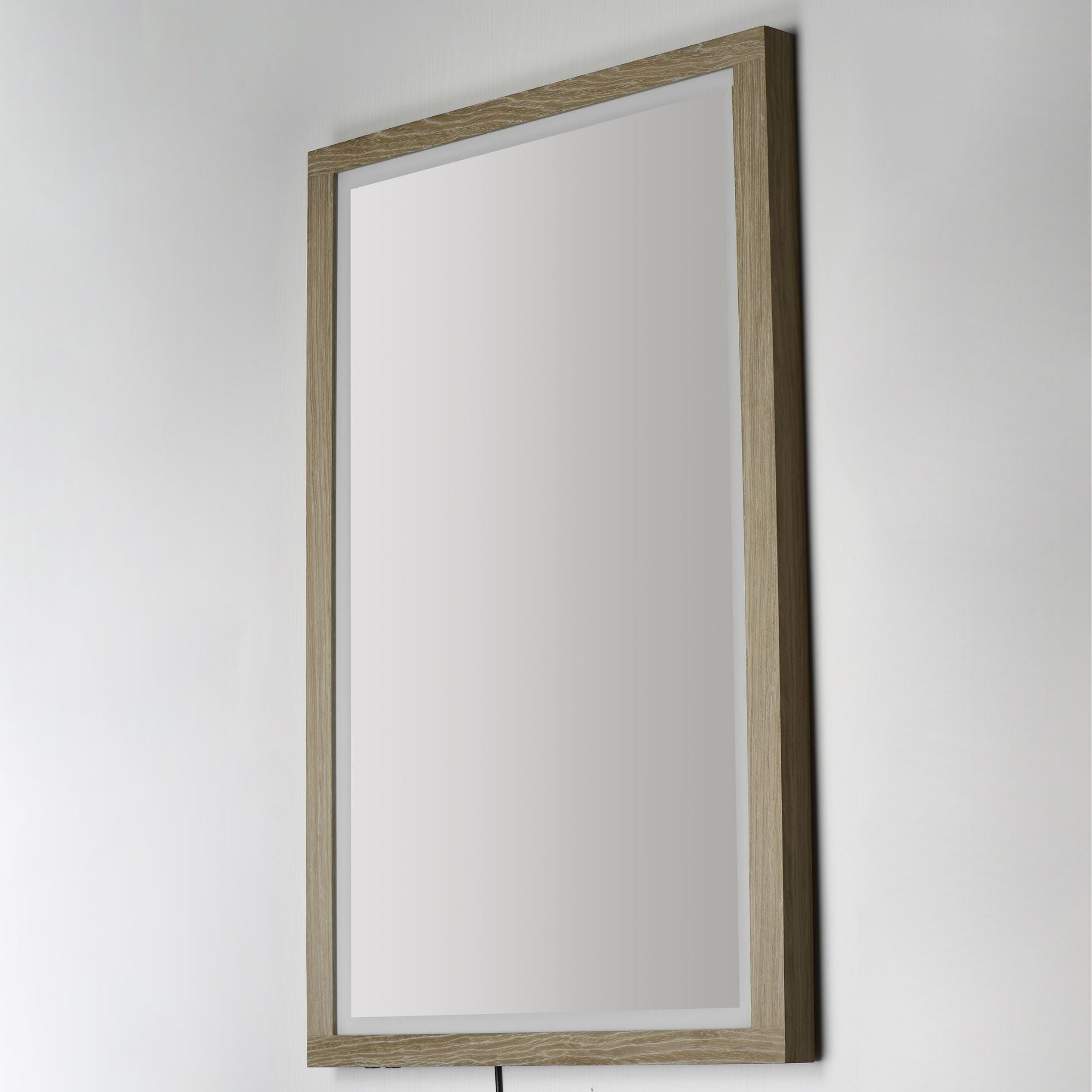 ET2 Lighting - Sawyer 48" x 32" Oak Framed LED Mirror | Bees Lighting