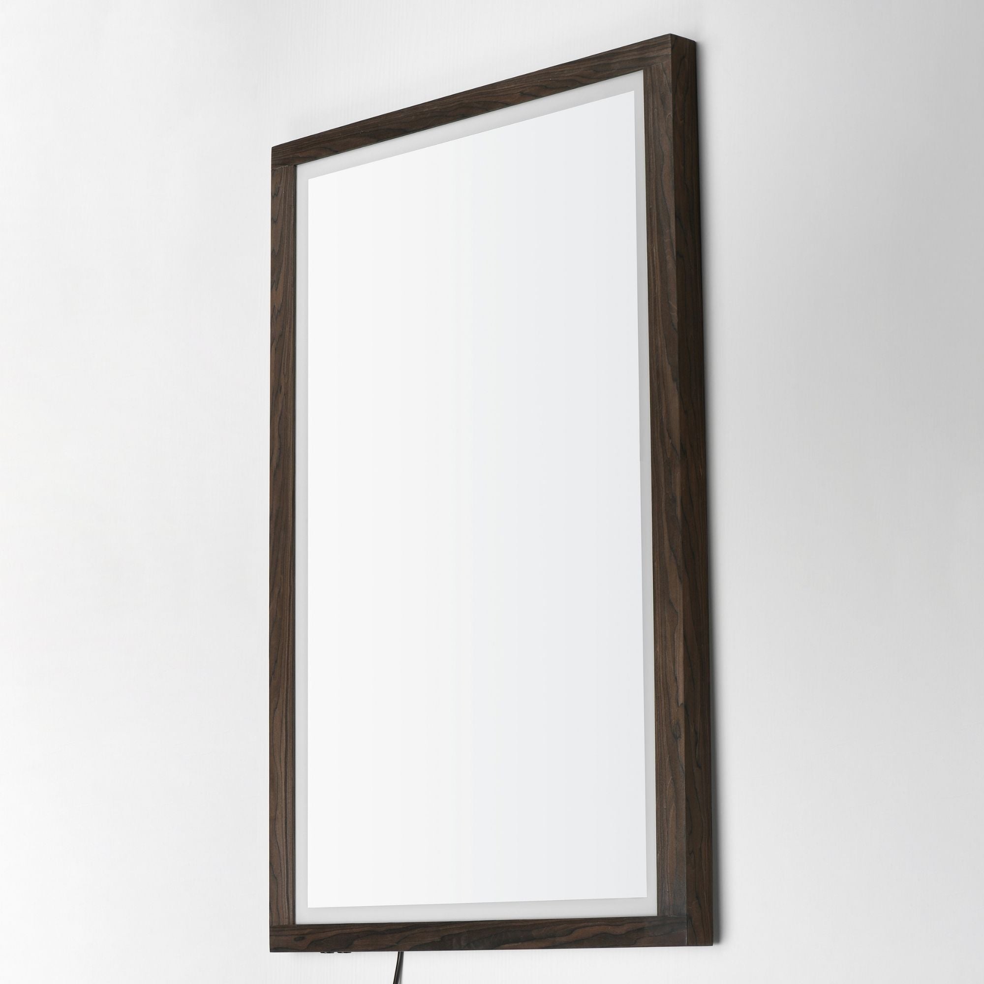 ET2 Lighting - Sawyer 48" x 32" Walnut Framed LED Mirror | Bees Lighting