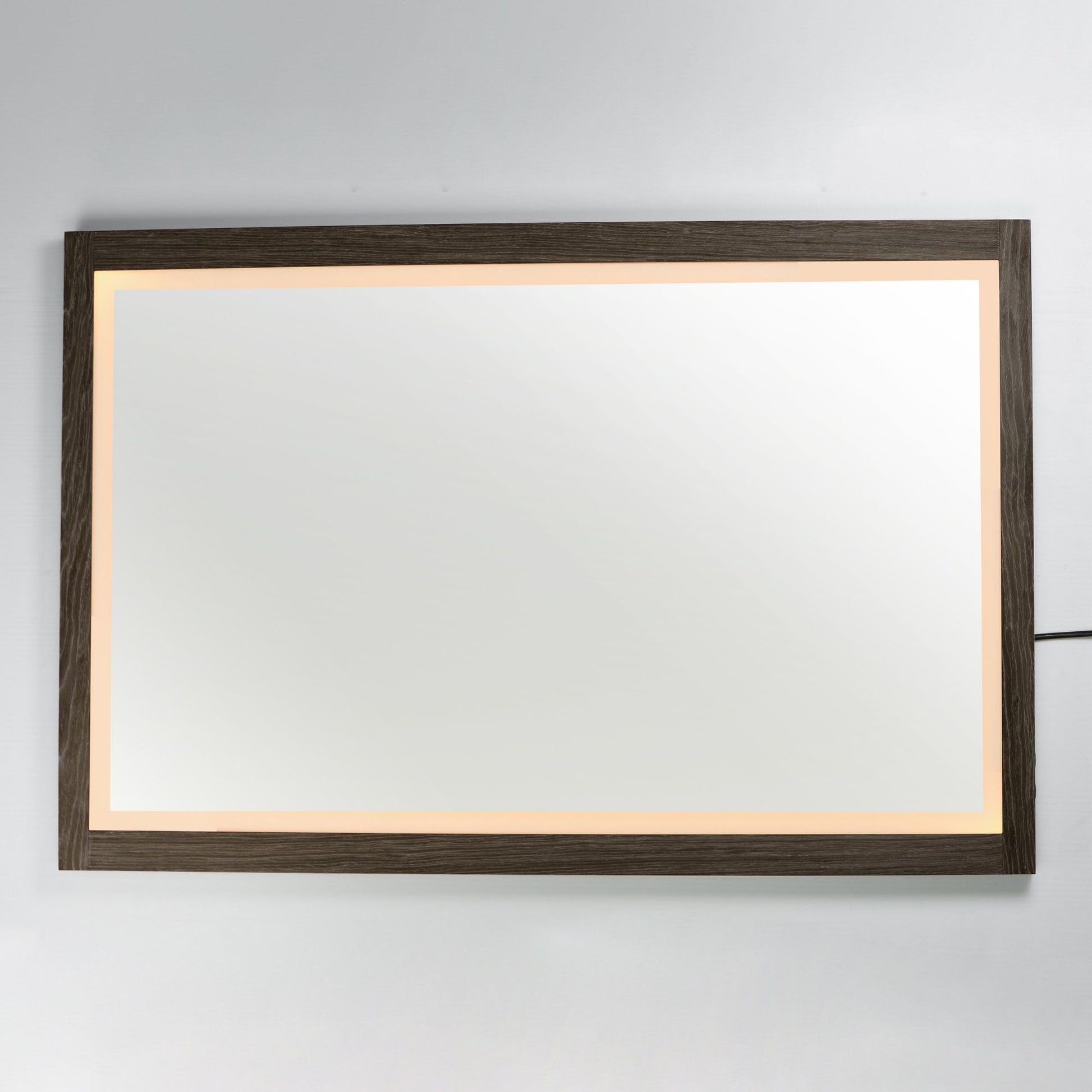 ET2 Lighting - Sawyer 48" x 32" Walnut Framed LED Mirror | Bees Lighting
