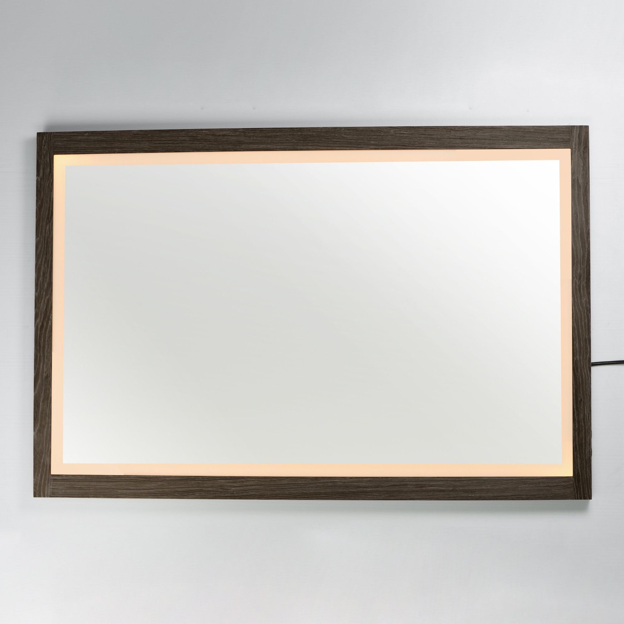 ET2 Lighting - Sawyer 48" x 32" Walnut Framed LED Mirror | Bees Lighting
