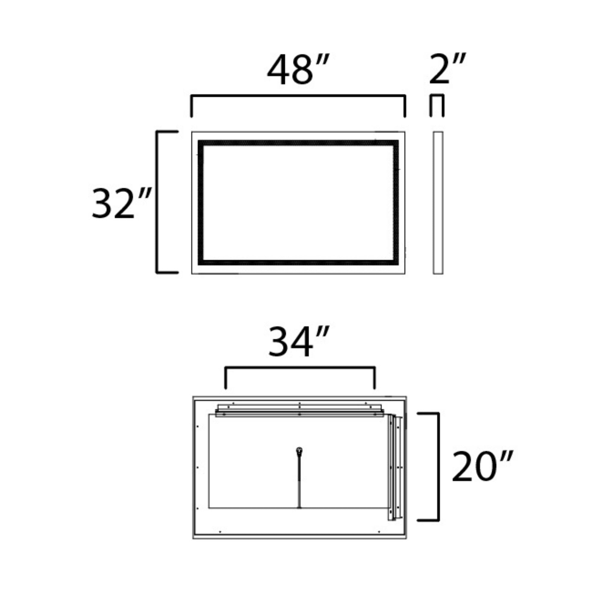 ET2 Lighting - Sawyer 48" x 32" Walnut Framed LED Mirror | Bees Lighting