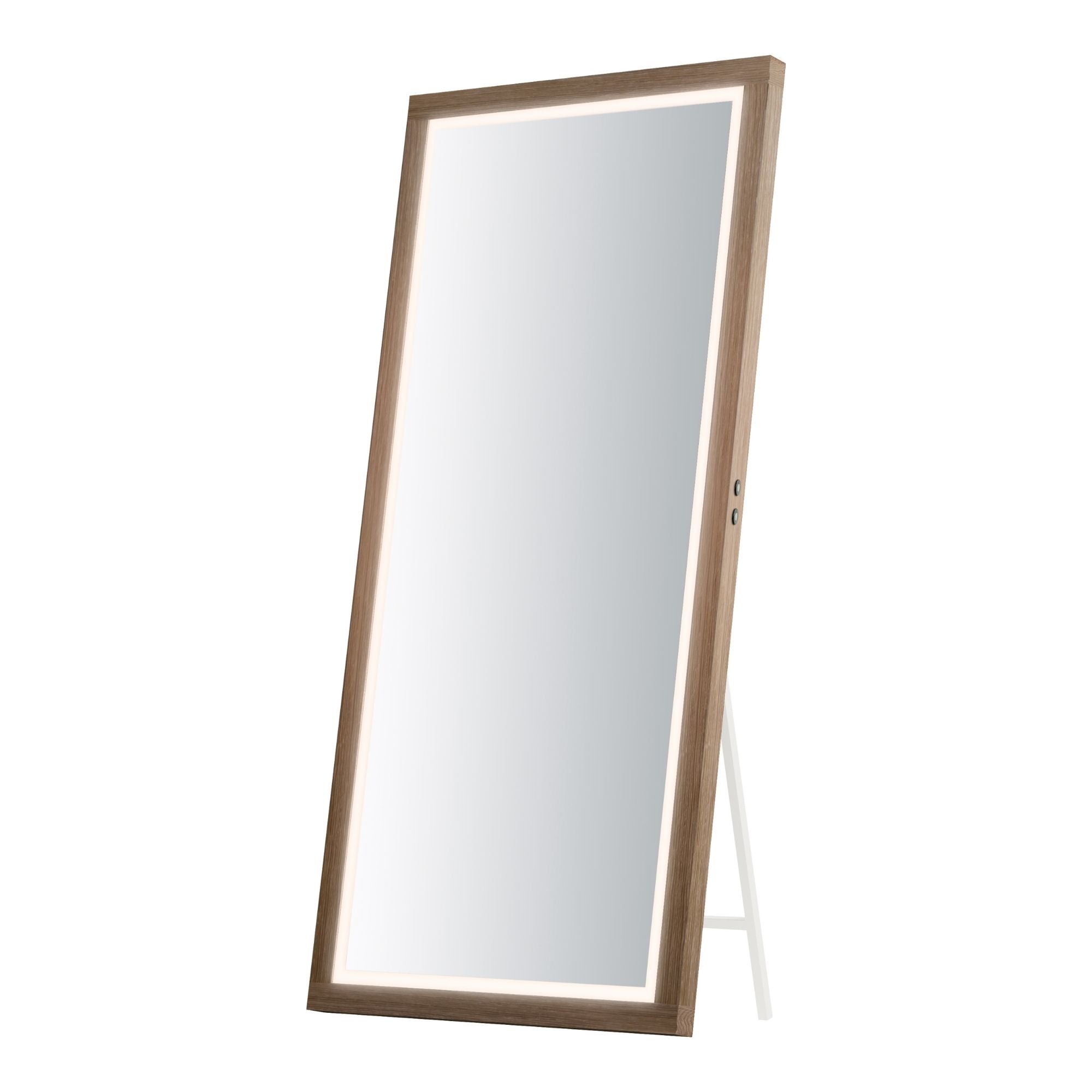 Sawyer 68" x 32" Oak Framed LED Mirror with Kick Stand