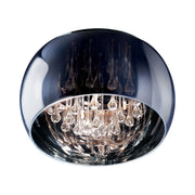Sense 16" 5-Light LED Flush Mount, Polished Chrome Finish with Crystal Drops