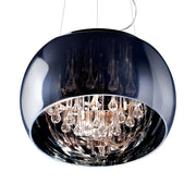ET2 Lighting - Sense 20" 6-Light LED Pendant, Polished Chrome Finish with Crystal Drops | Bees Lighting